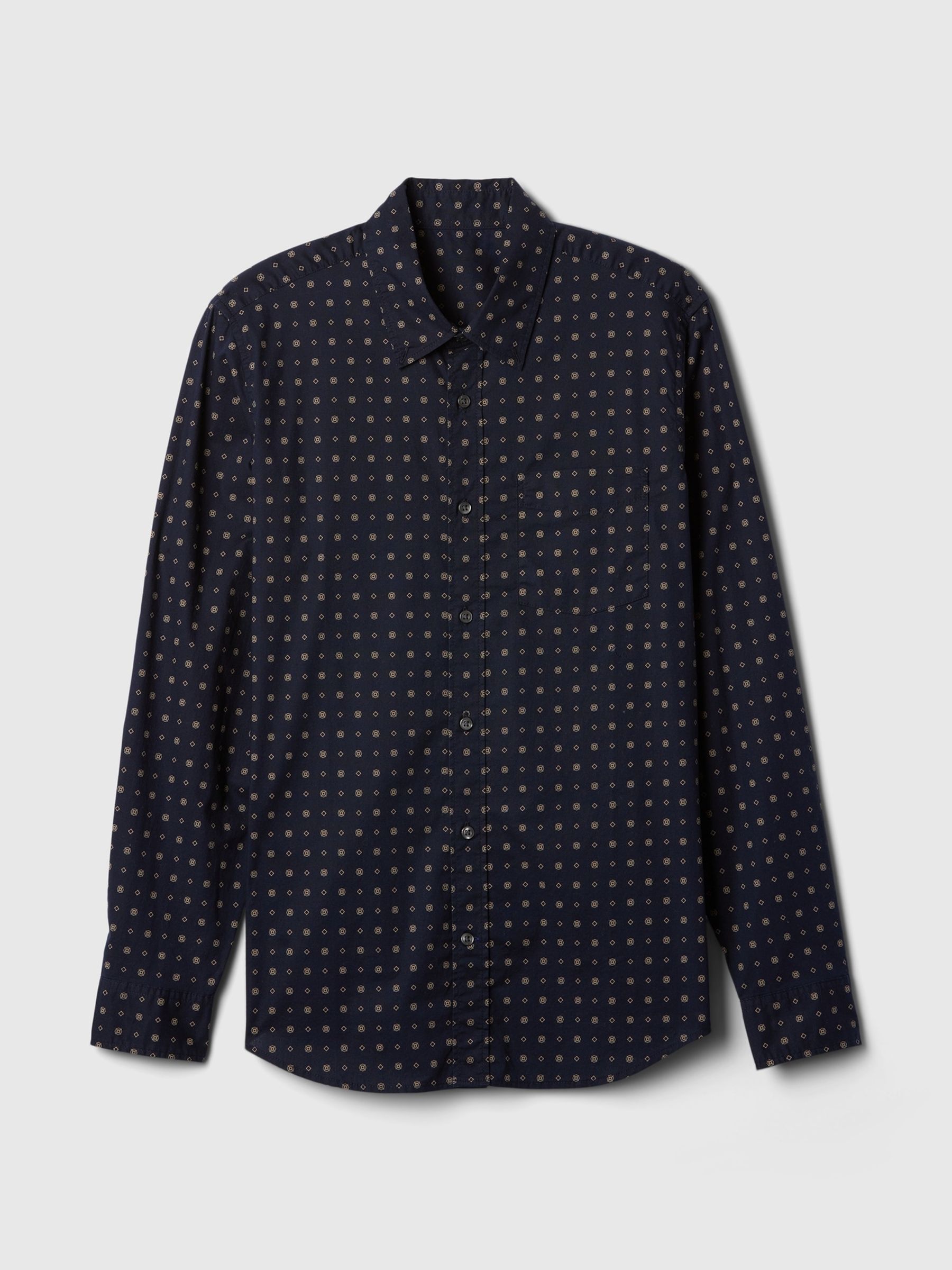 Navy/Blue Stretch Poplin Shirt - Image 4 of 5