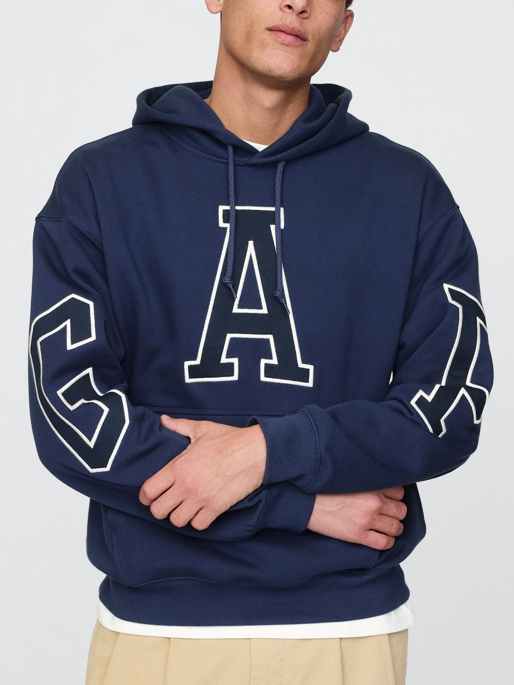 Blue Heavyweight Logo Hoodie - Image 4 of 5