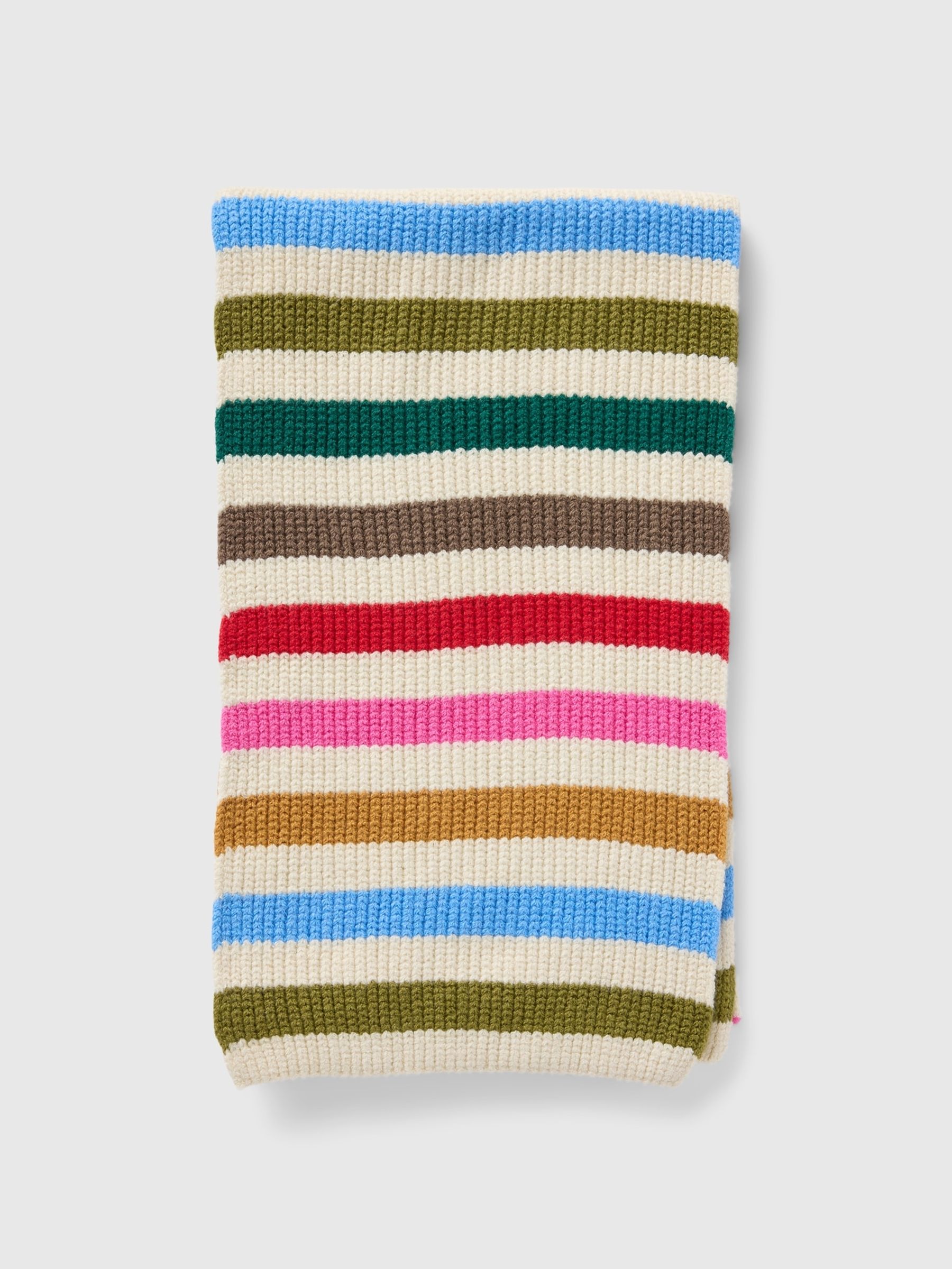 Cream Stripe CashSoft Rib Scarf - Image 2 of 3