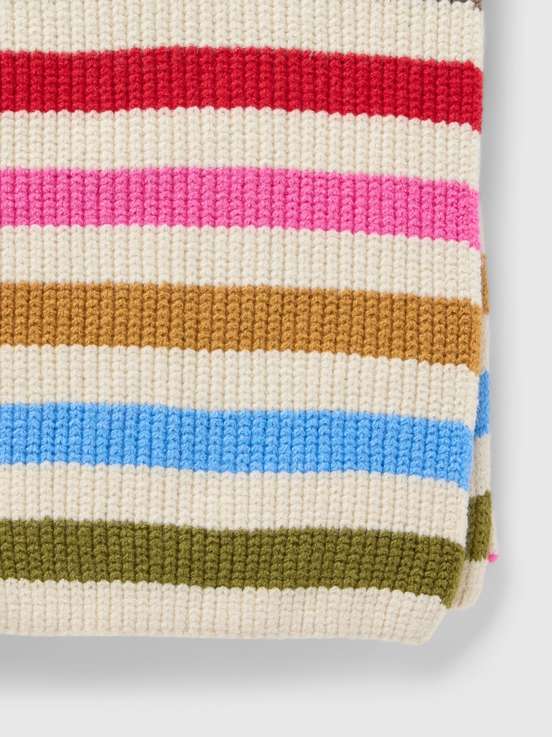 Cream Stripe CashSoft Rib Scarf - Image 3 of 3