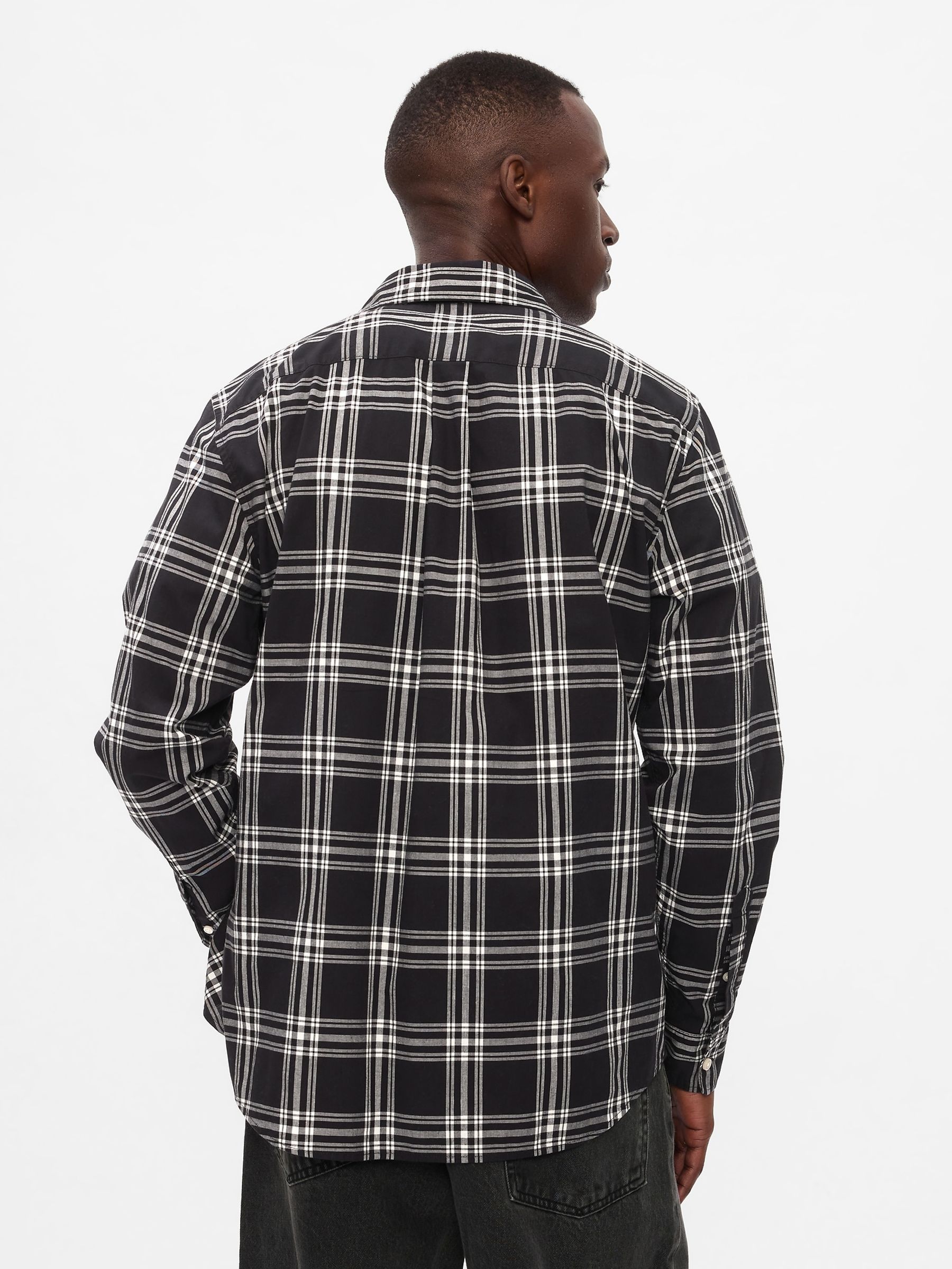 Black Regular Fit Long Sleeve Poplin Shirt - Image 2 of 5