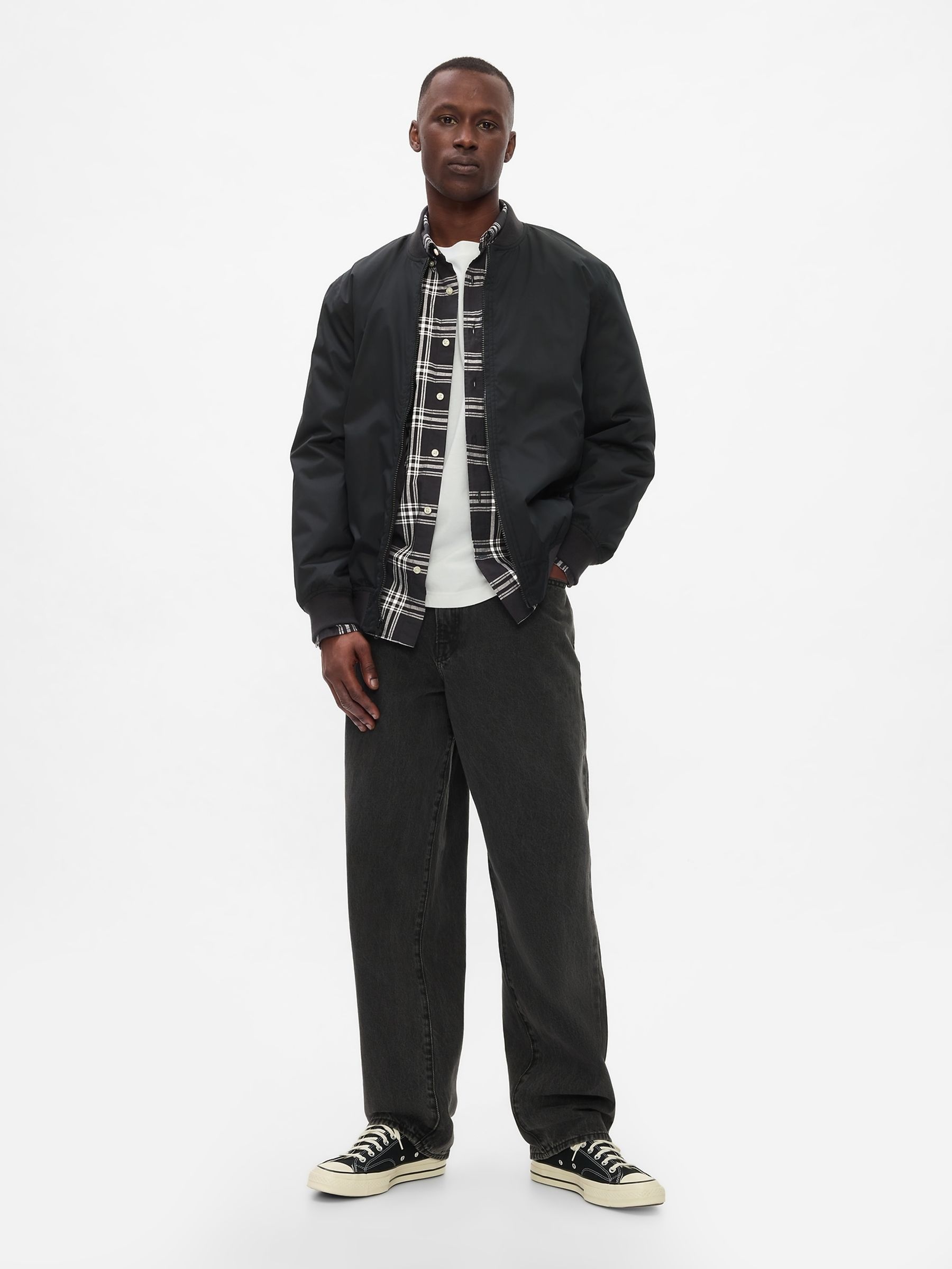 Black Regular Fit Long Sleeve Poplin Shirt - Image 3 of 5