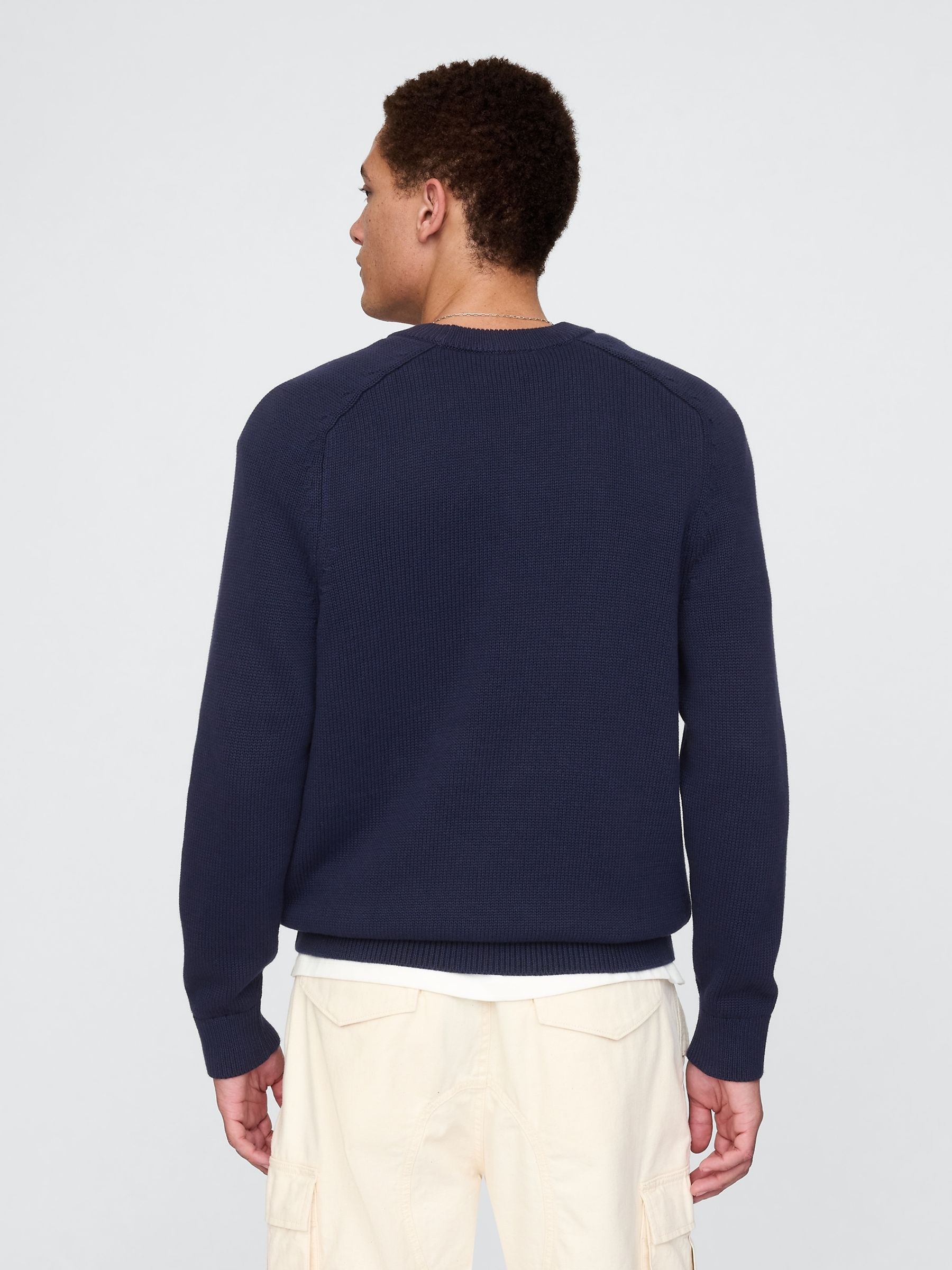 Navy Blue Raglan Crew Neck Jumper - Image 2 of 5