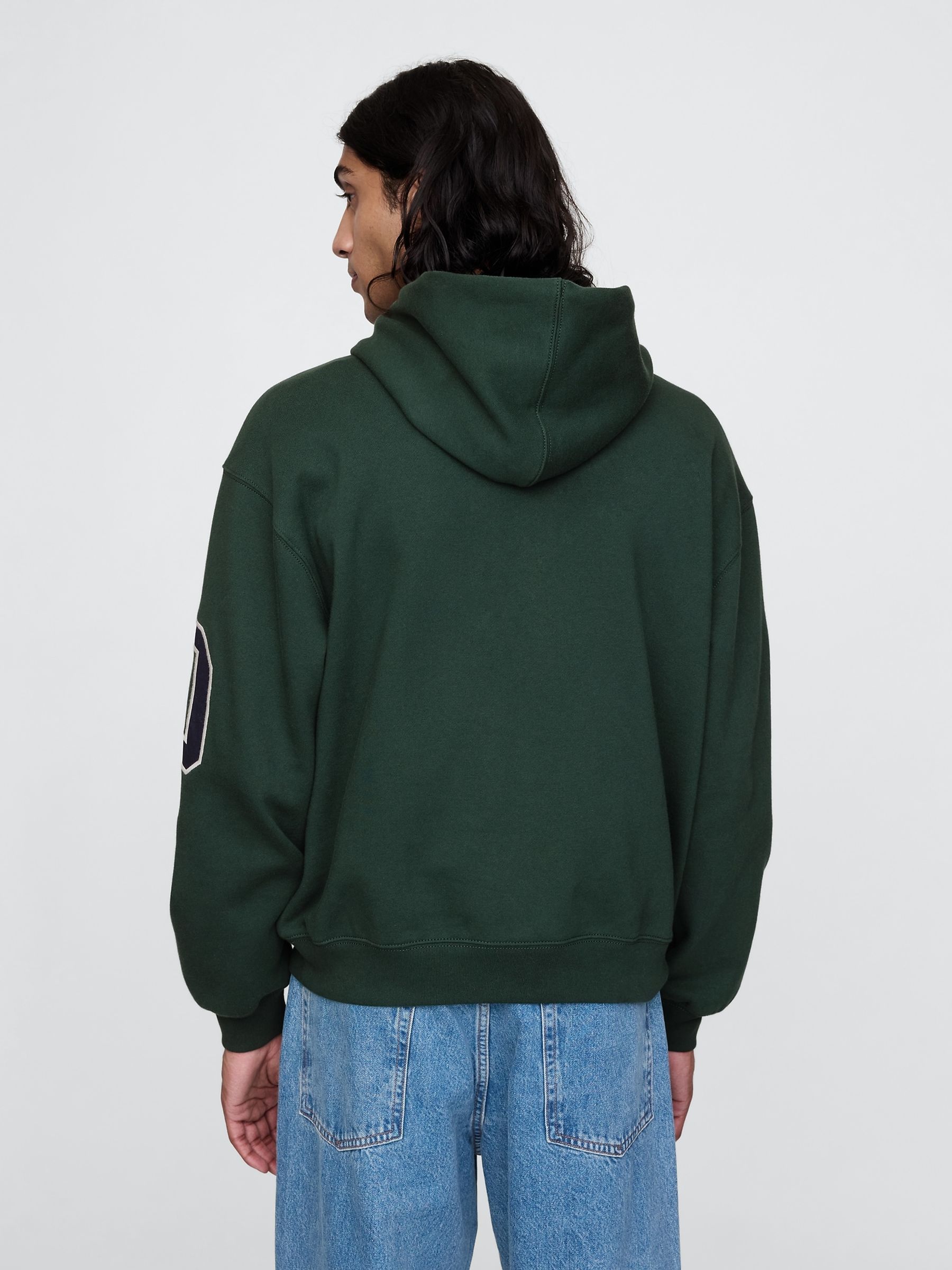 Dark Green Heavyweight Logo Hoodie - Image 2 of 5