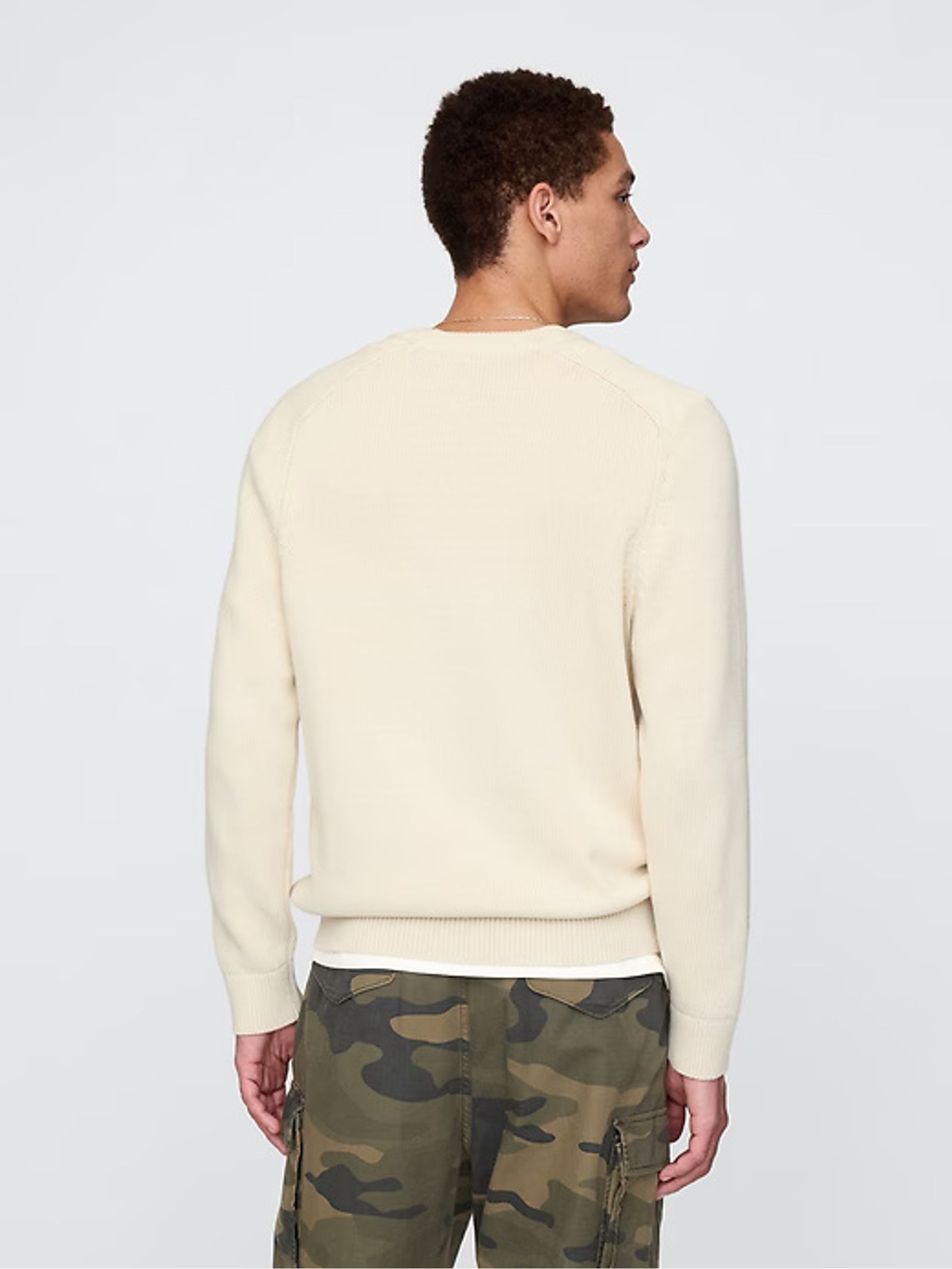 Cream Raglan Crew Neck Jumper - Image 2 of 8