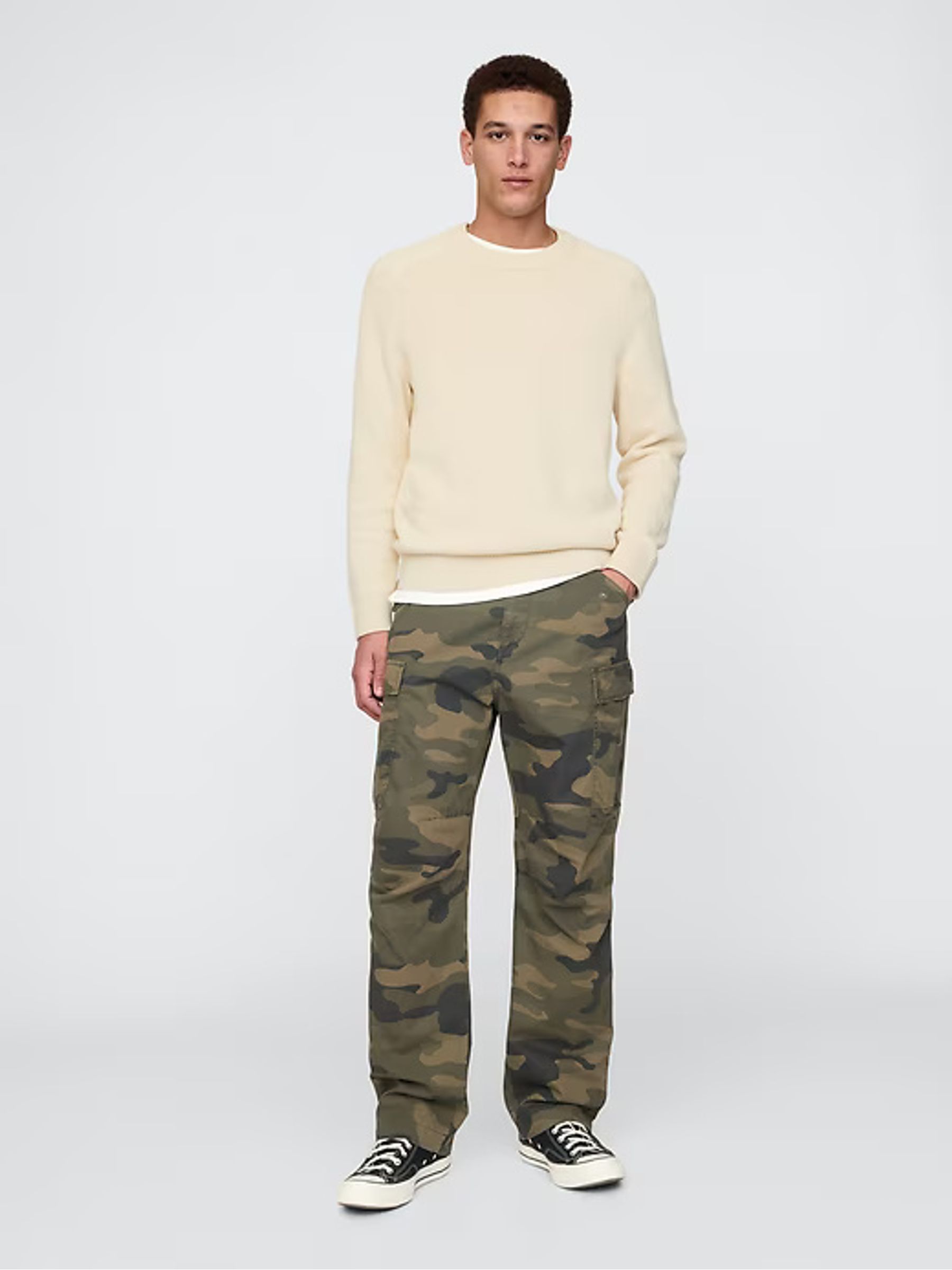 Cream Raglan Crew Neck Jumper - Image 3 of 8