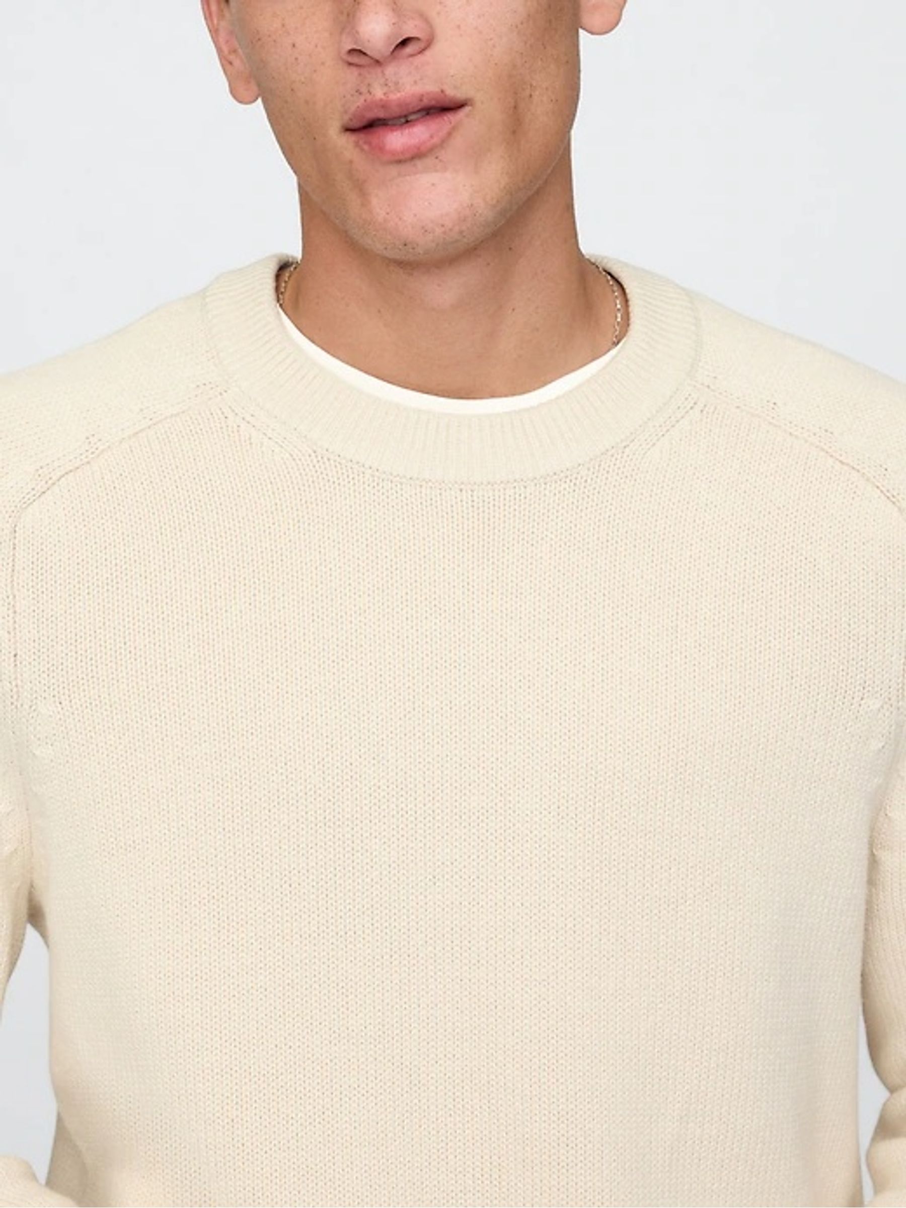Cream Raglan Crew Neck Jumper - Image 4 of 8