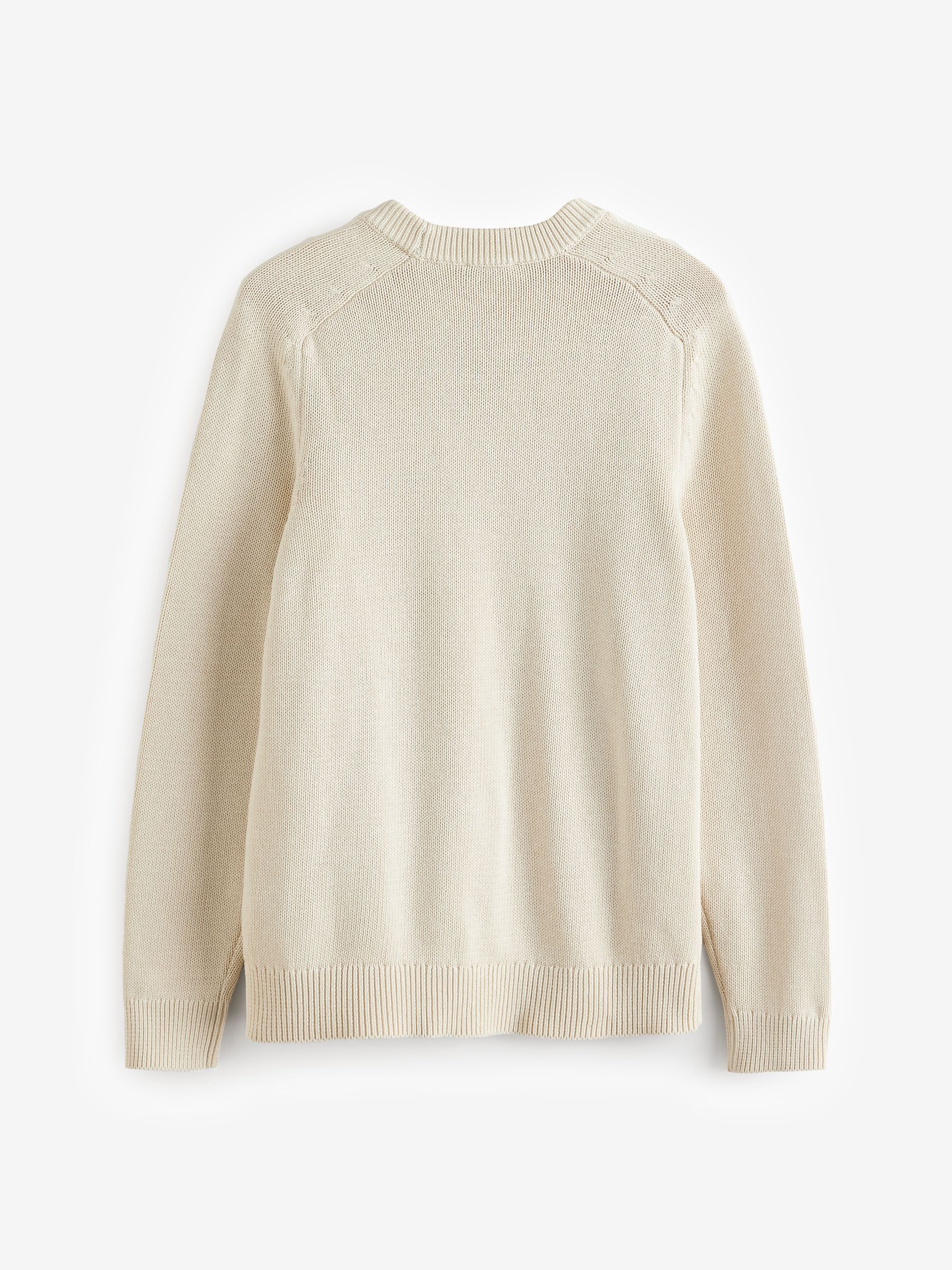 Cream Raglan Crew Neck Jumper - Image 6 of 8