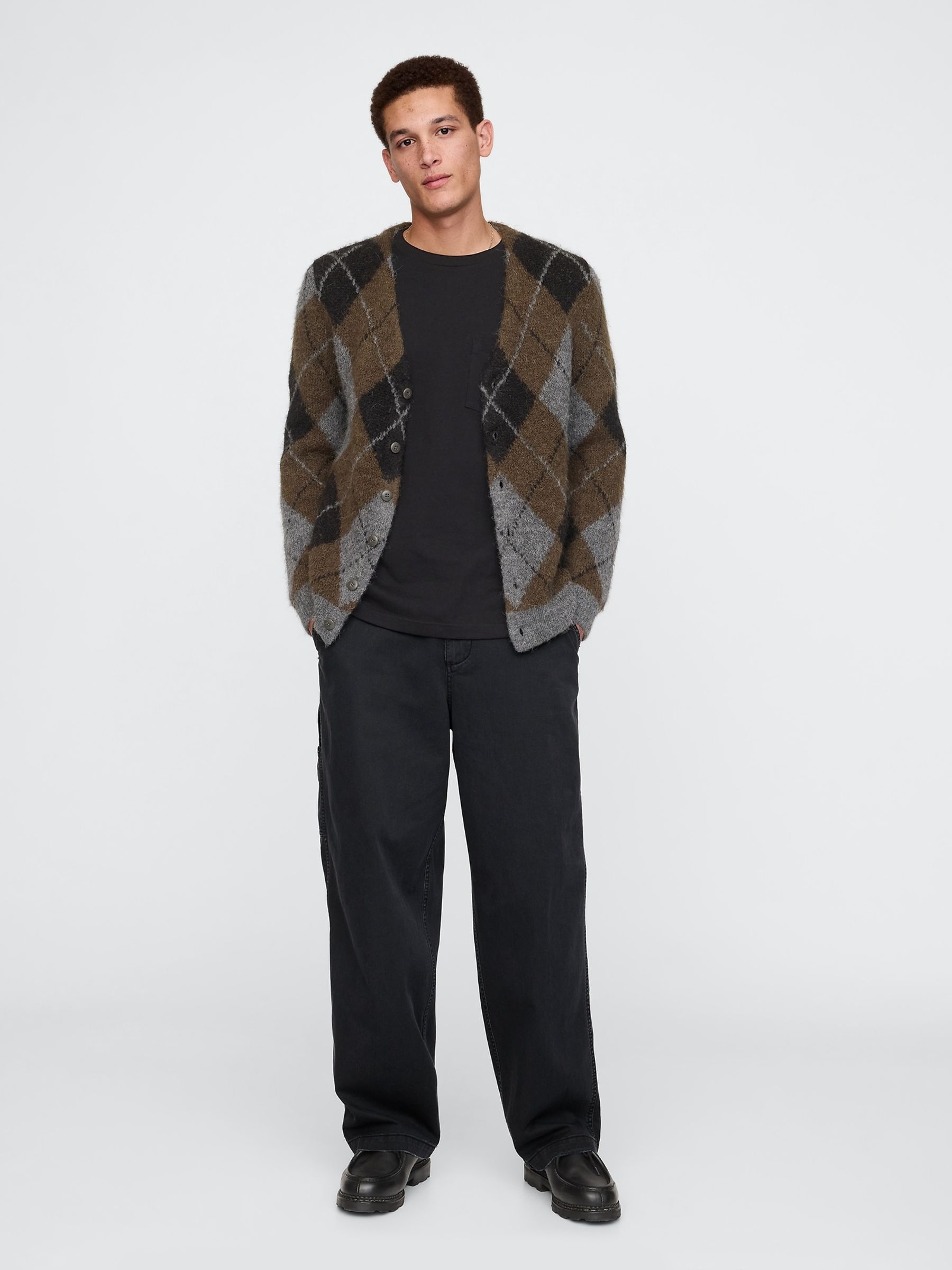 Black Loose Fit Cotton Twill Utility Chinos - Image 4 of 5