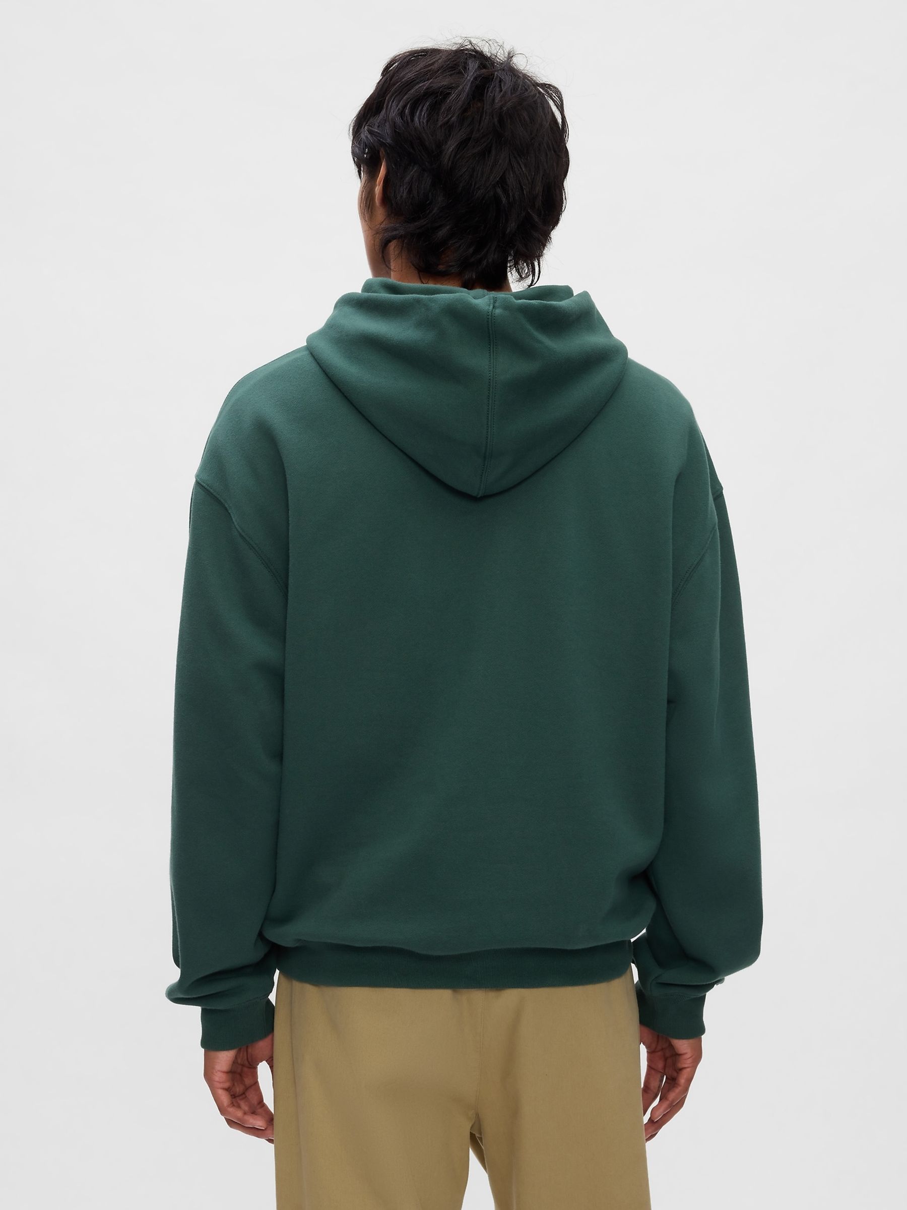 Green Heavyweight Stitch Logo Hoodie - Image 3 of 5