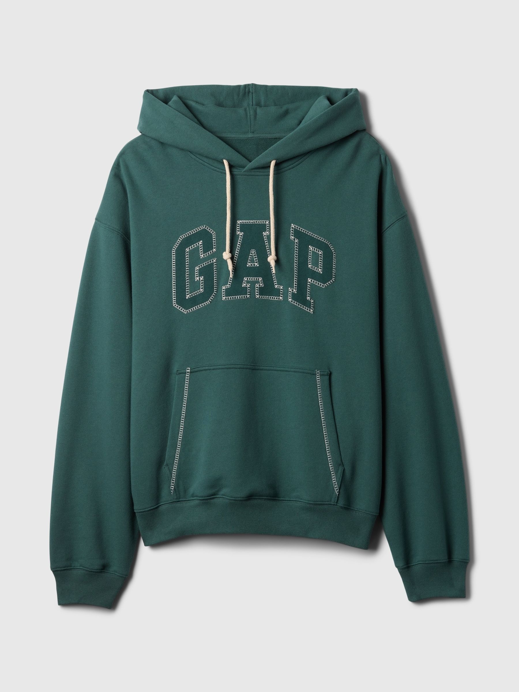 Green Heavyweight Stitch Logo Hoodie - Image 5 of 5