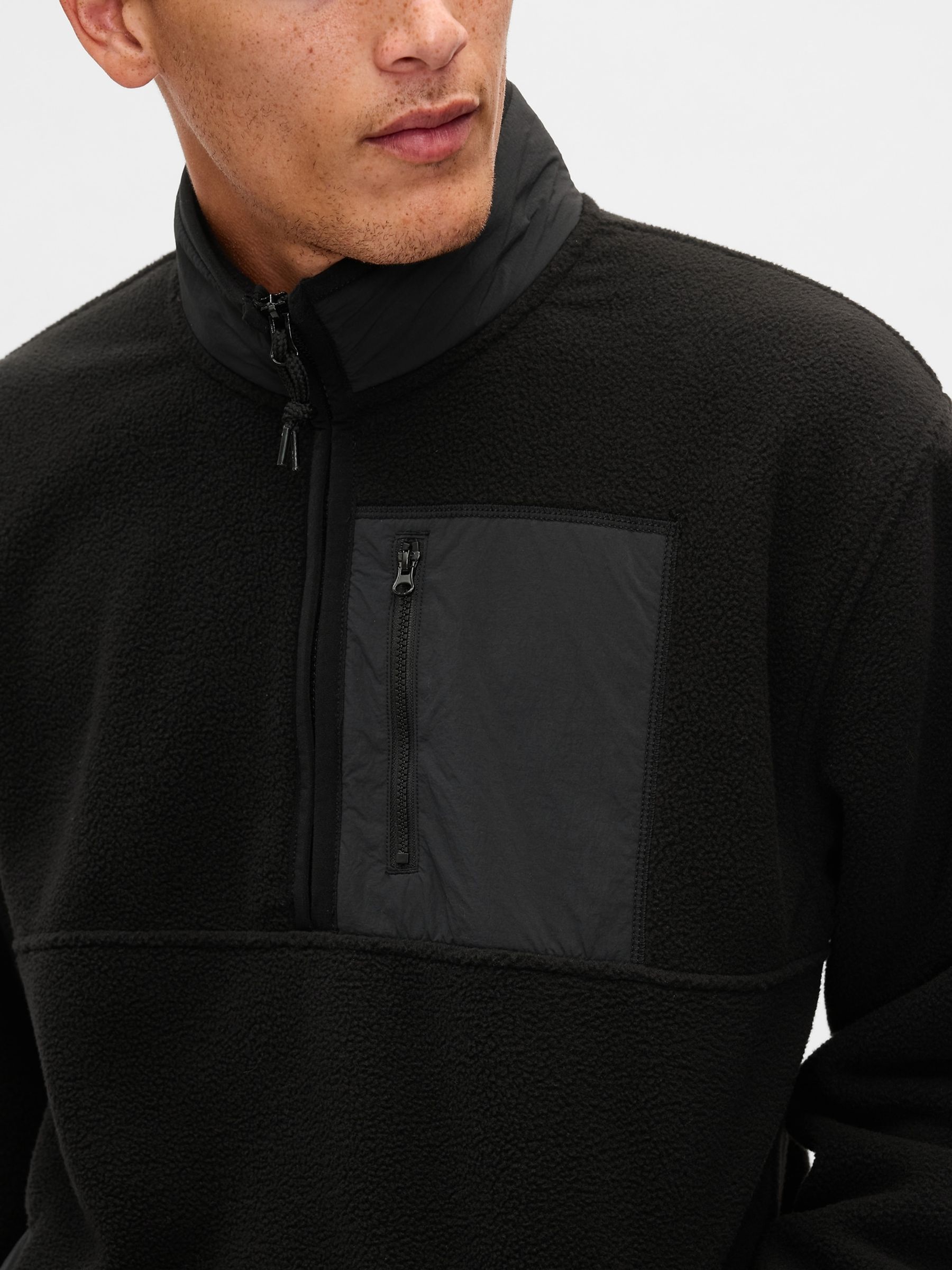 Black Sherpa Quarter-Zip Pullover Fleece - Image 4 of 5