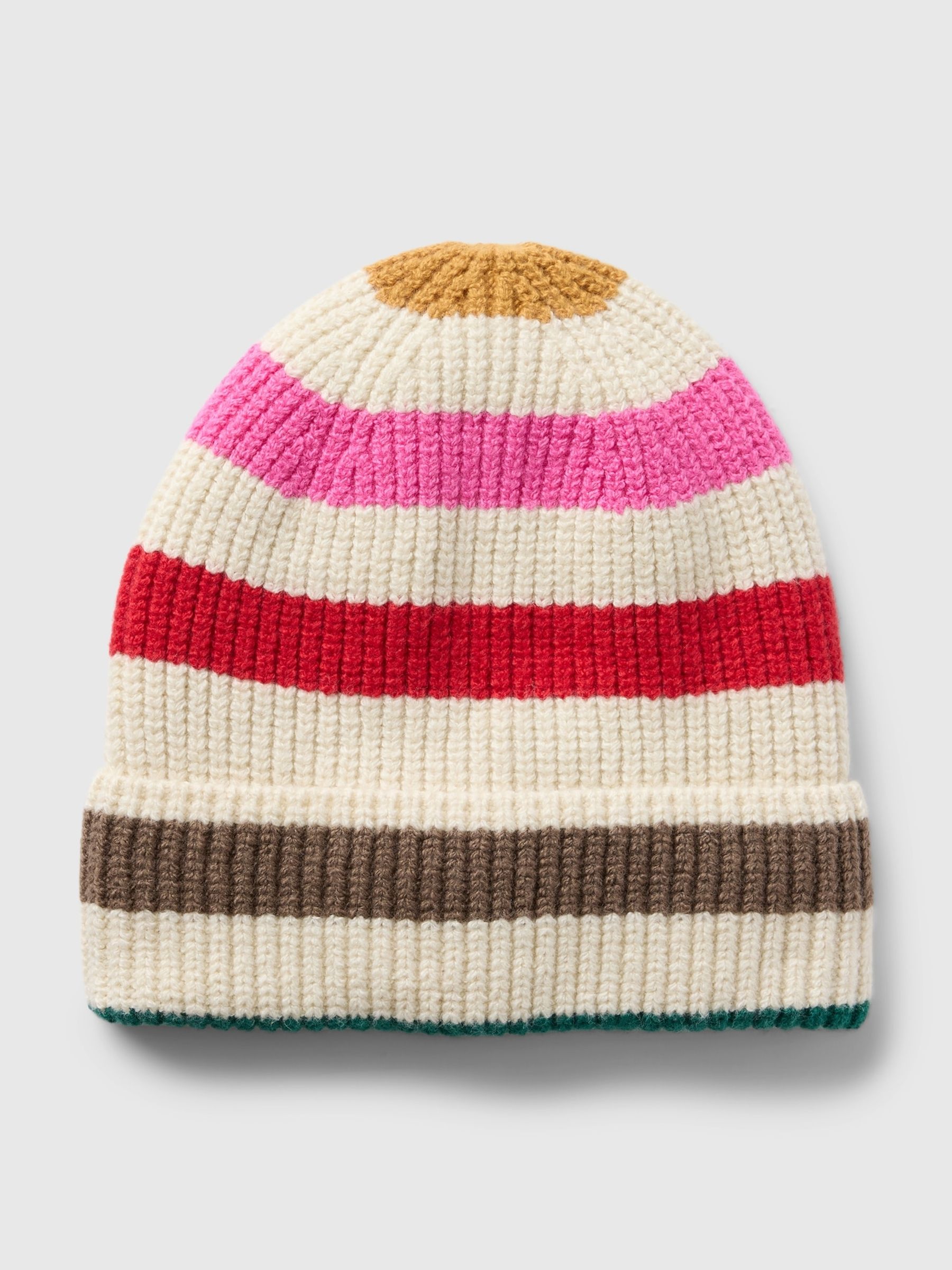 Cream Stripe CashSoft Beanie - Image 2 of 3