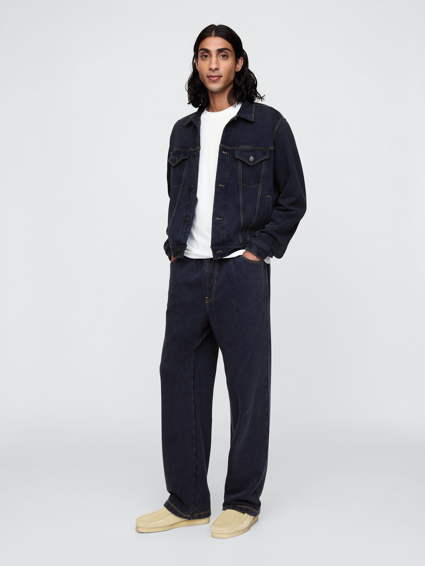 Blue Heavyweight Fleece-Lined Denim Jacket - Image 3 of 5