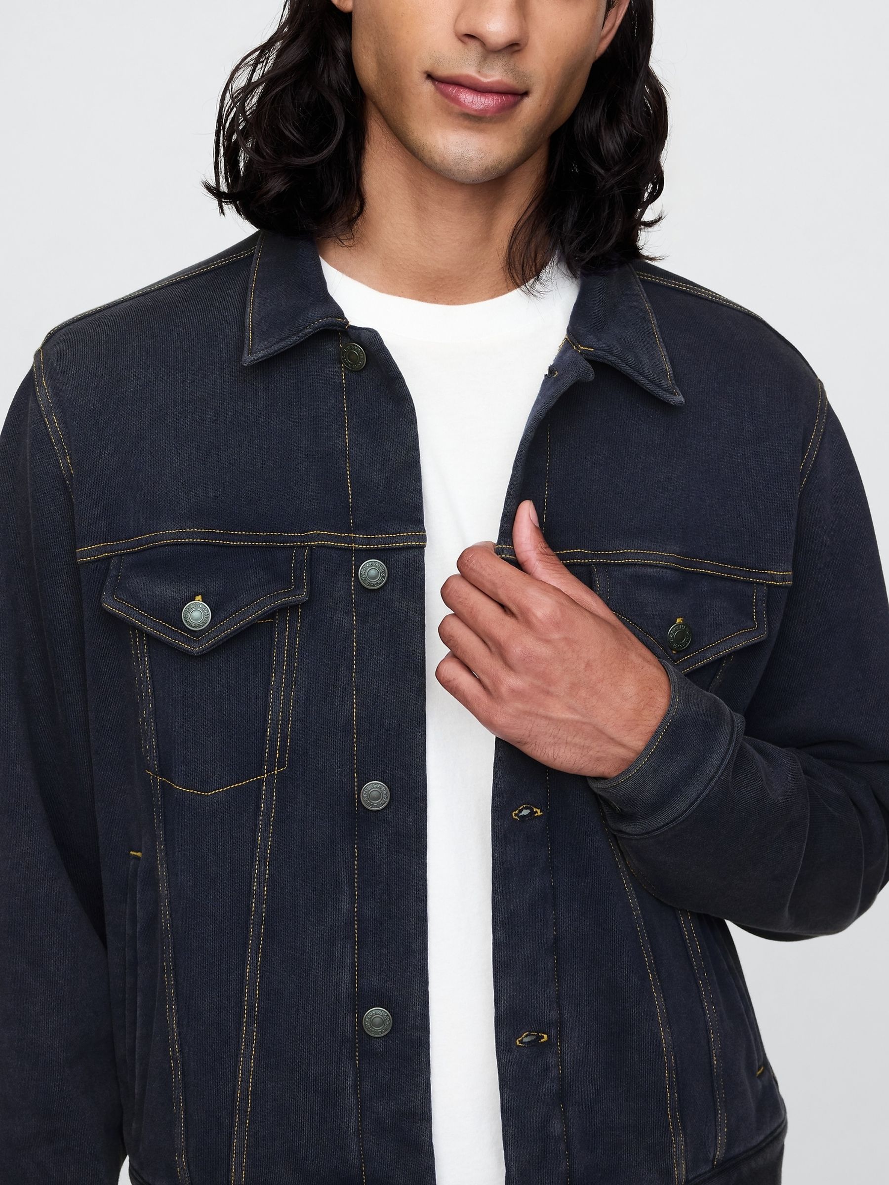 Blue Heavyweight Fleece-Lined Denim Jacket - Image 4 of 5