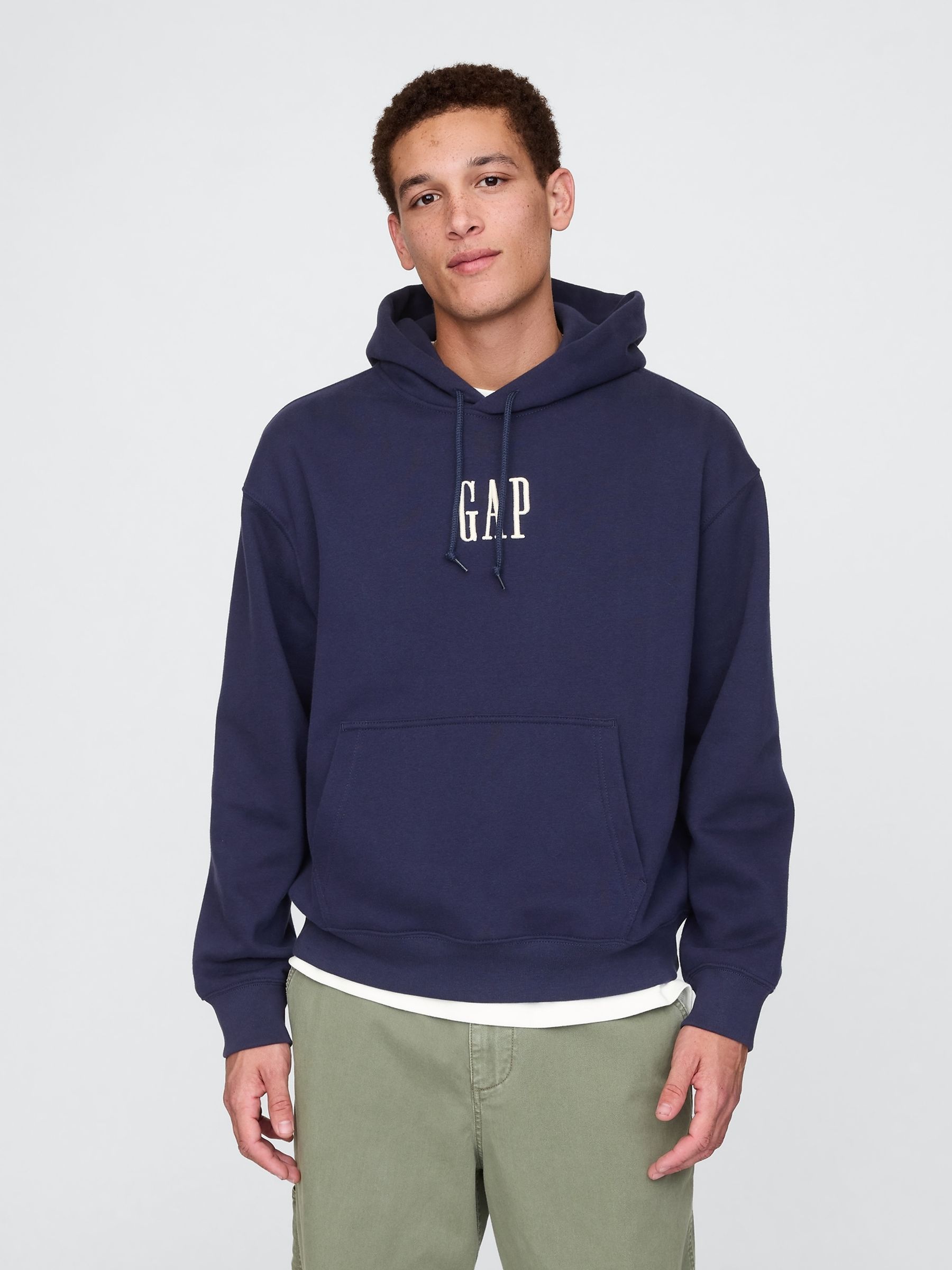 Navy Blue Vintage Soft Logo Hoodie - Image 1 of 5