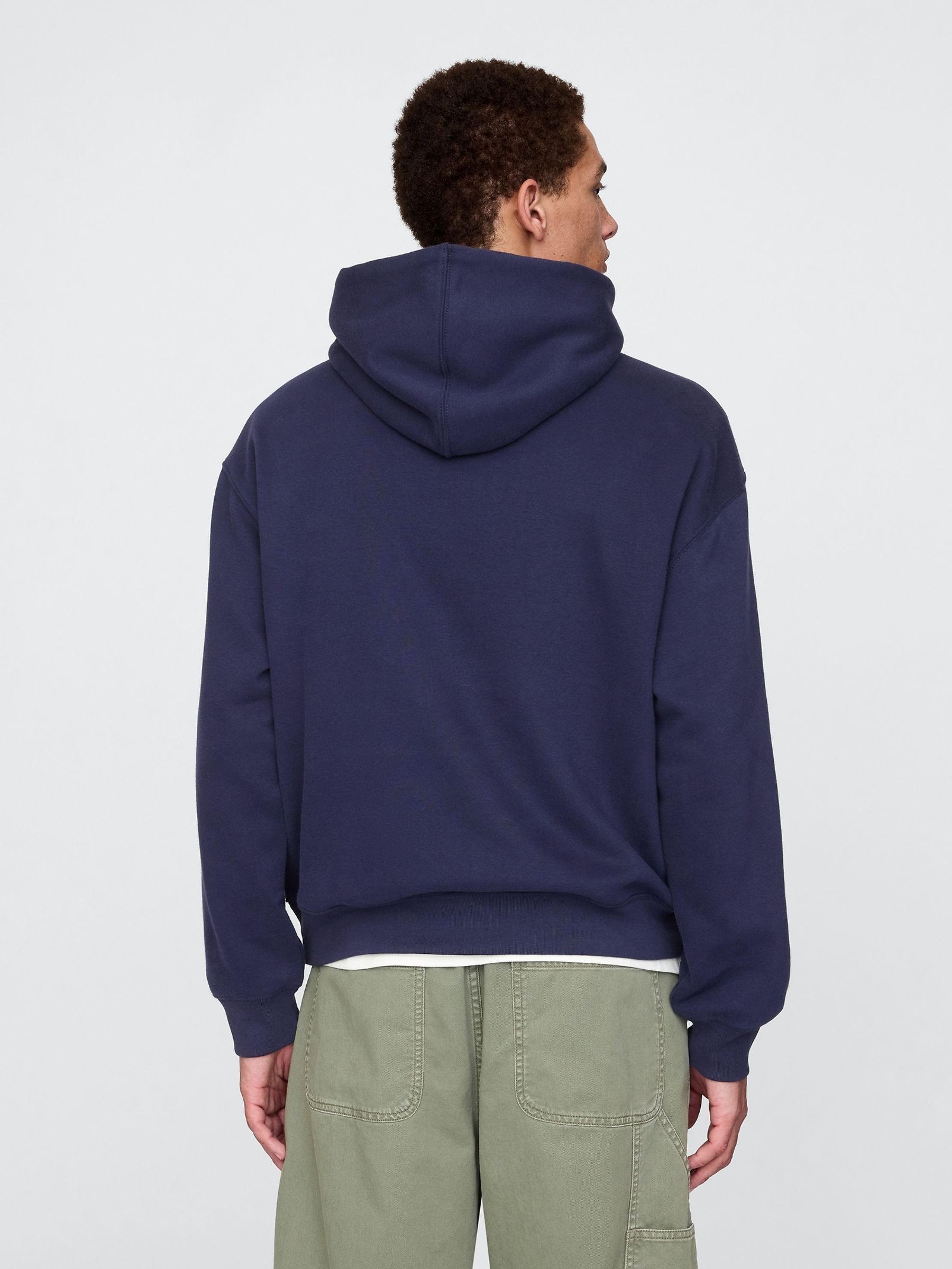 Navy Blue Vintage Soft Logo Hoodie - Image 2 of 5
