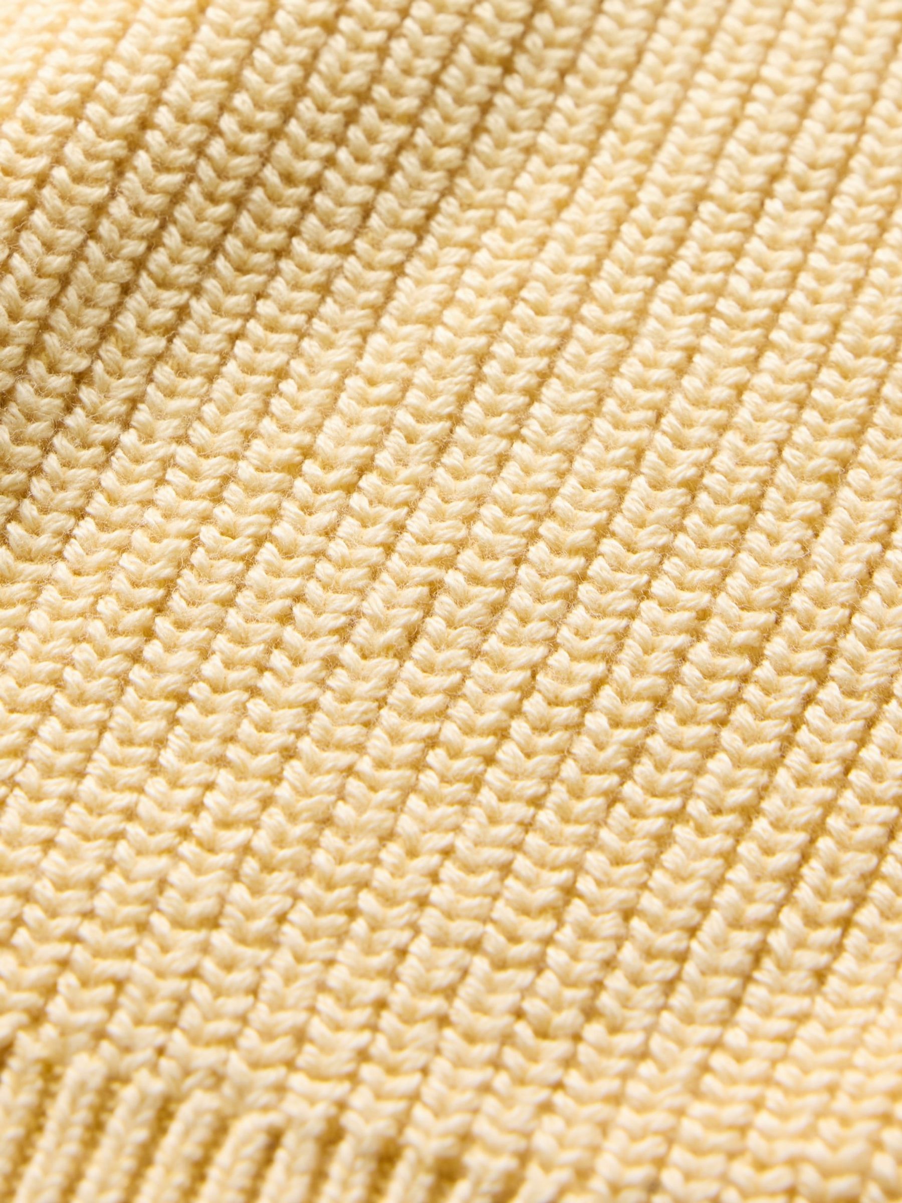 Yellow Shaker-Stitch Crew Neck Jumper - Image 5 of 5