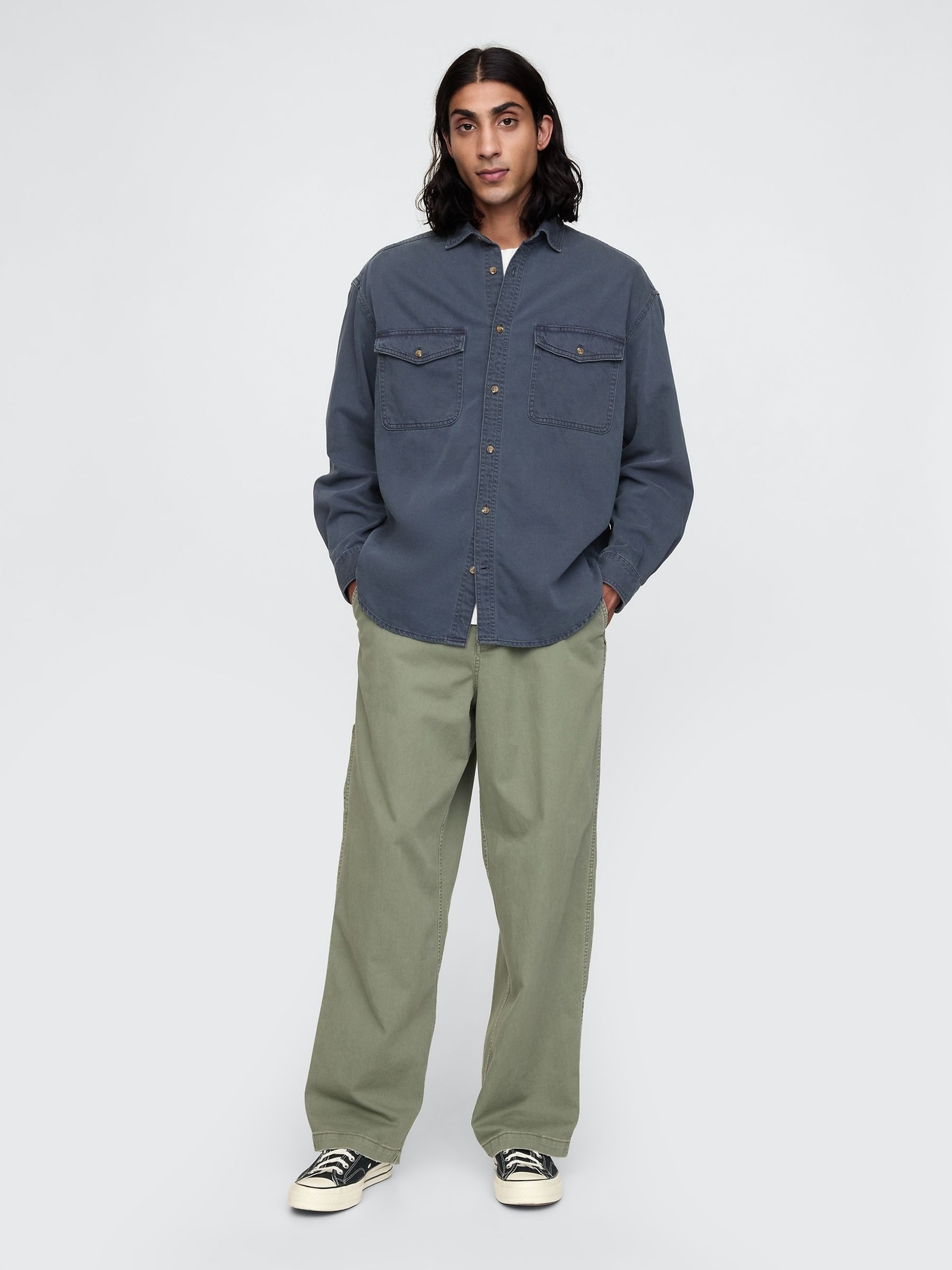 Blue UltraSoft Denim Oversized Shirt - Image 3 of 5