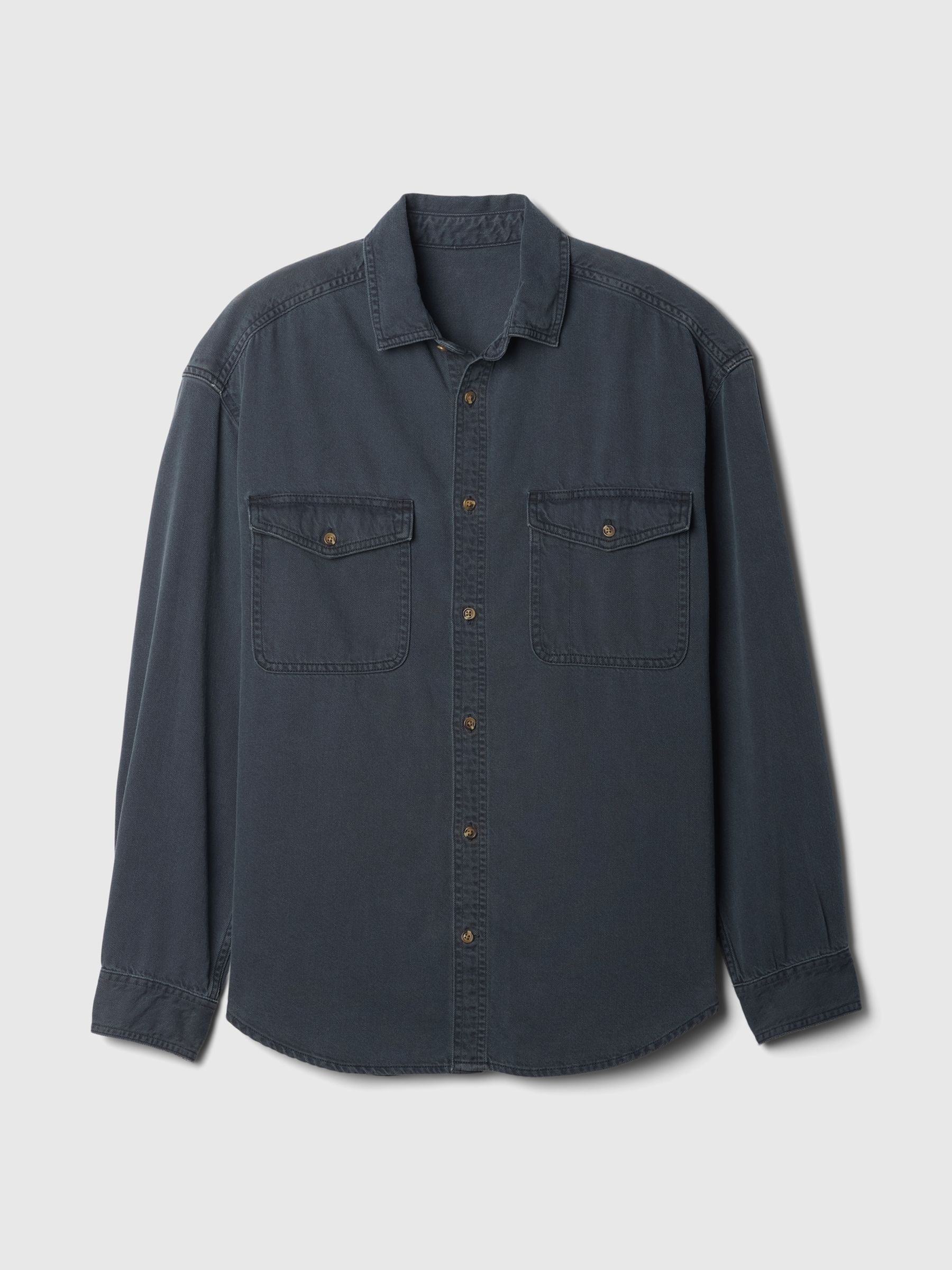 Blue UltraSoft Denim Oversized Shirt - Image 5 of 5