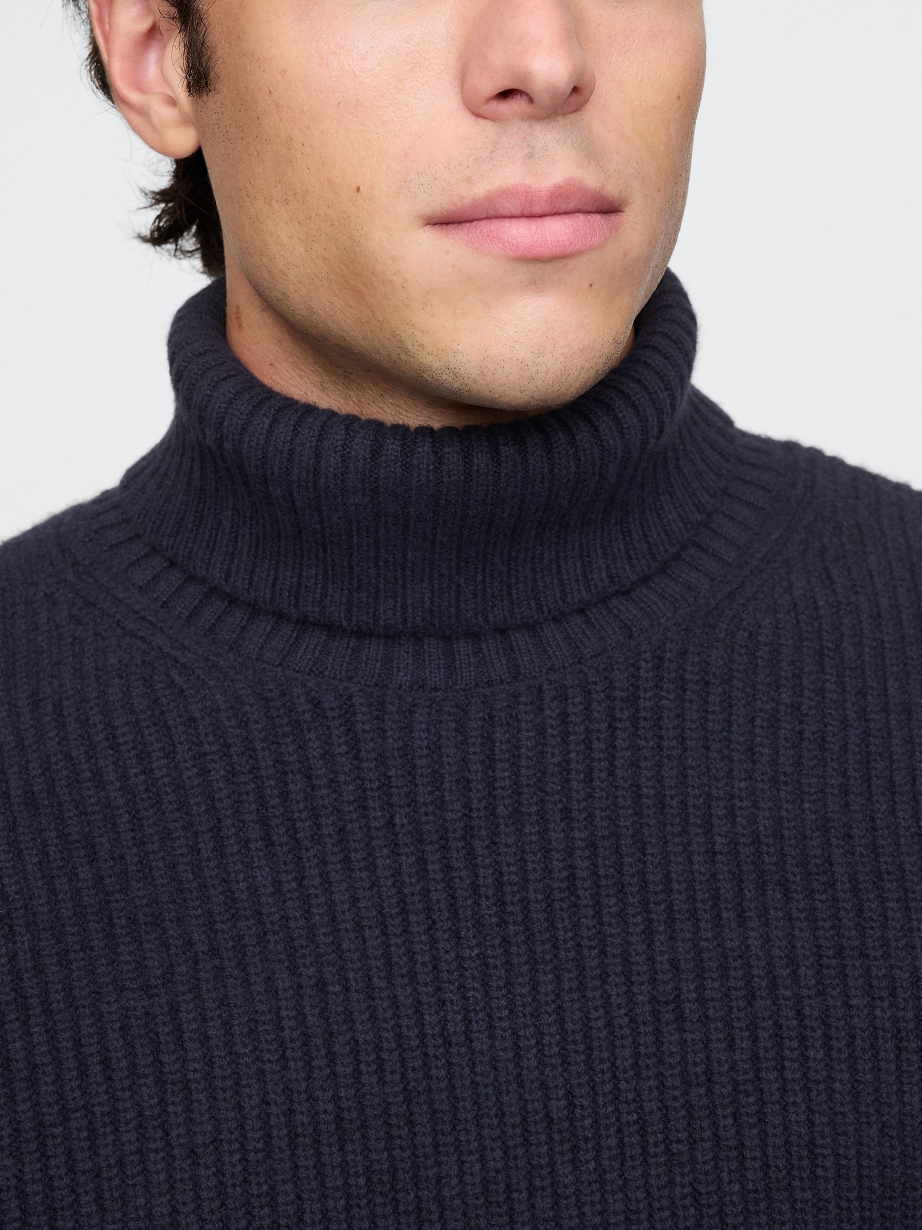 Navy Blue CashSoft Fair Isle Turtle Neck Jumper - Image 4 of 5