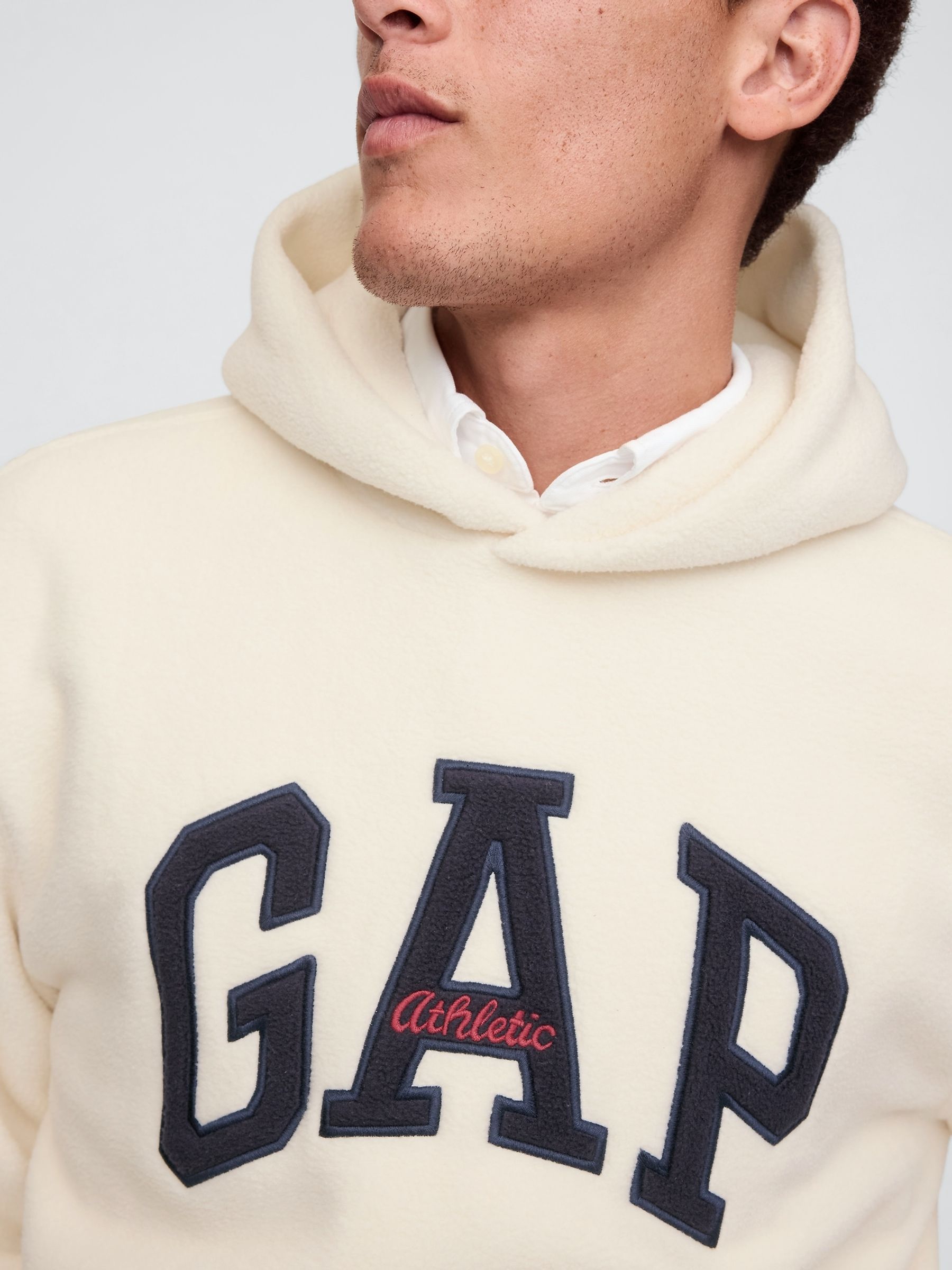 Cream Athletic Logo Hoodie - Image 4 of 5