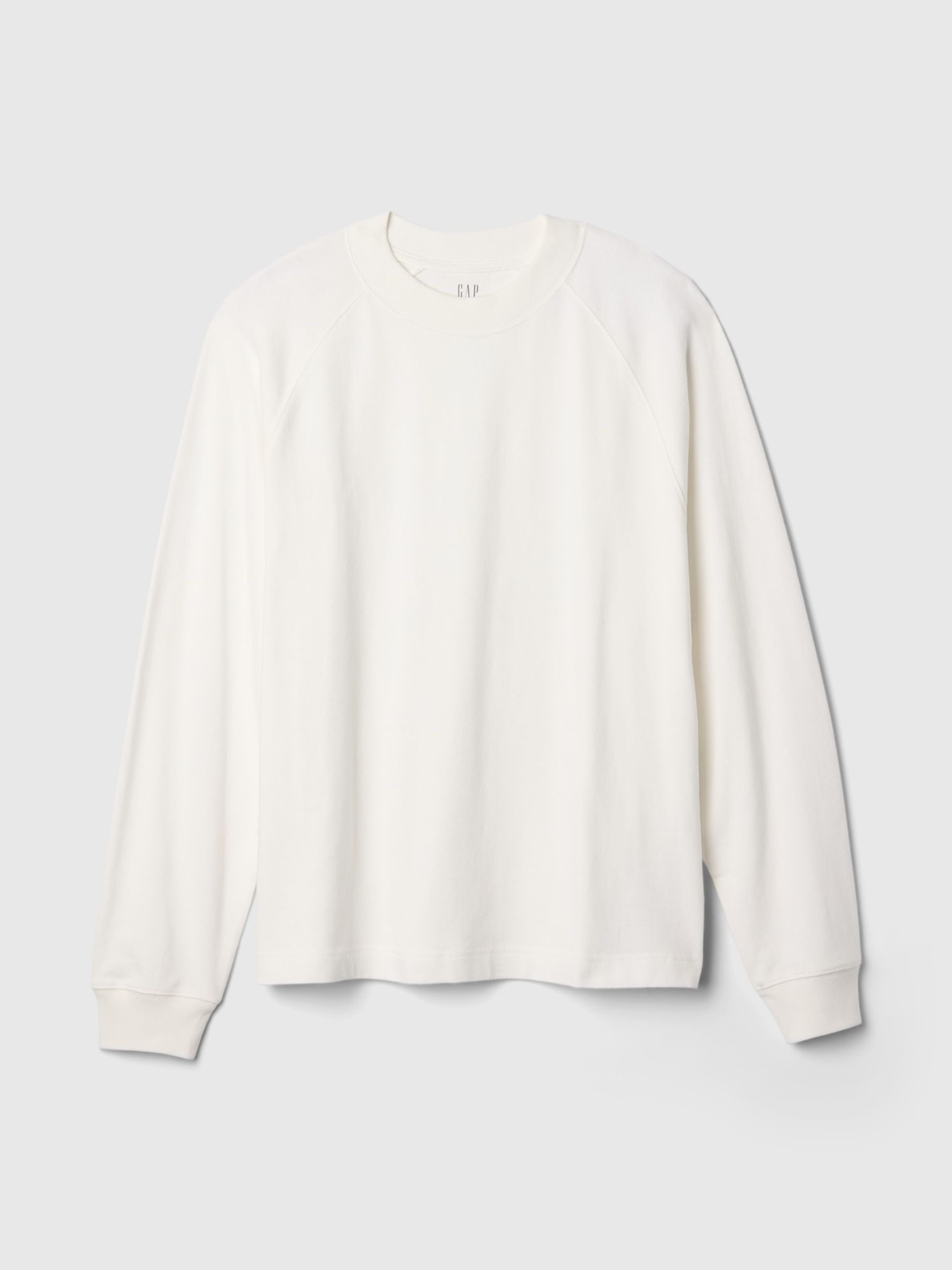 White Heavyweight Long Sleeve Mock Neck T-Shirt - Image 5 of 5