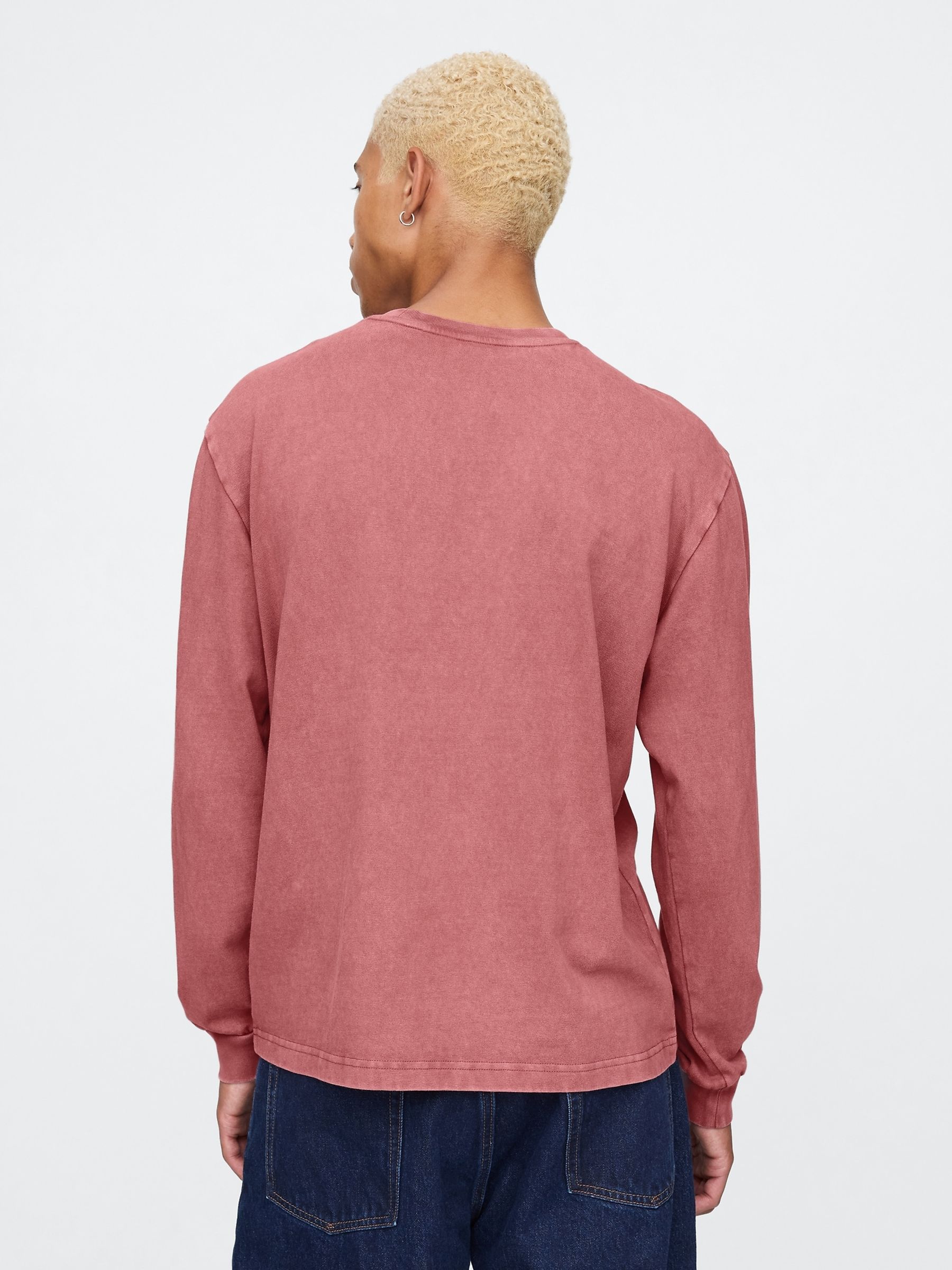 Red Heavyweight Long Sleeve Pocket T-Shirt - Image 2 of 7