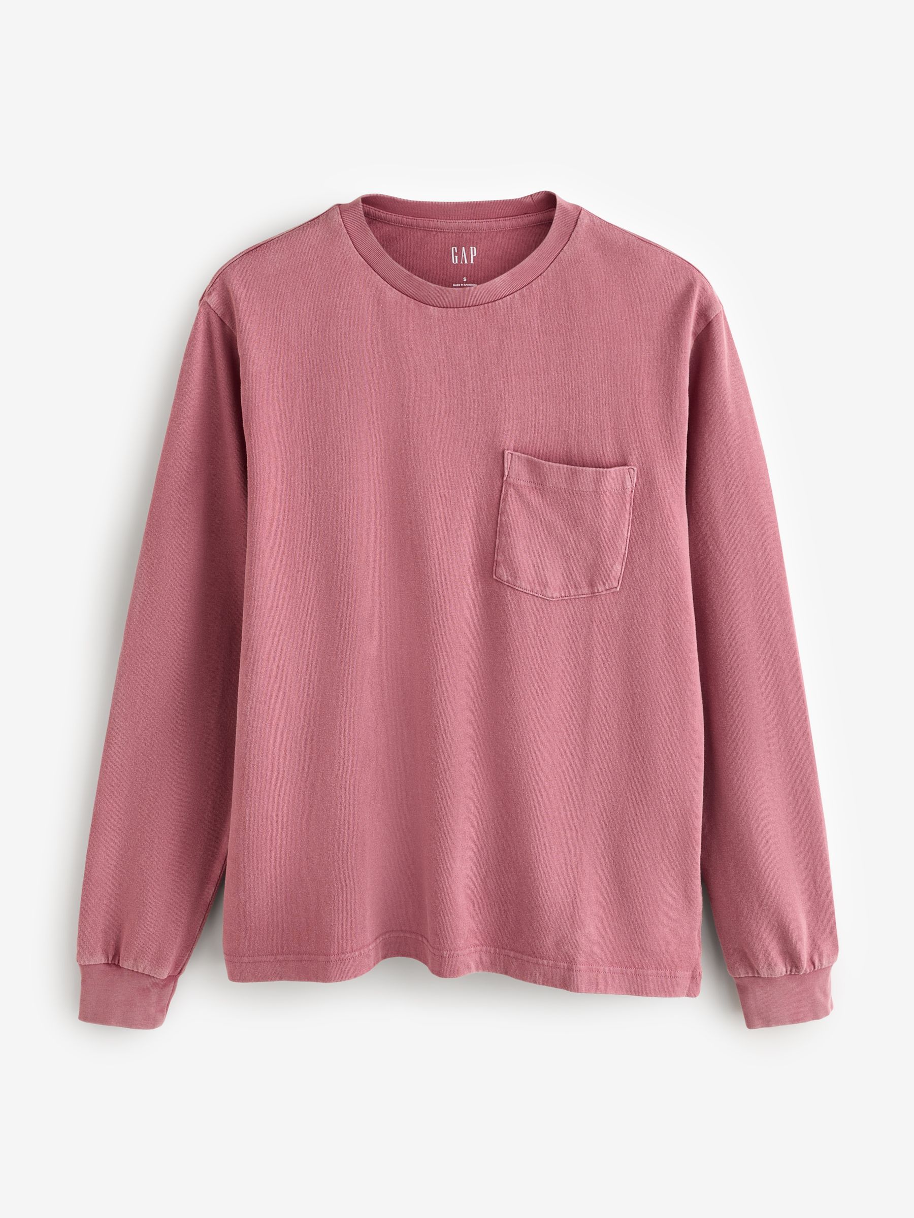 Red Heavyweight Long Sleeve Pocket T-Shirt - Image 4 of 7