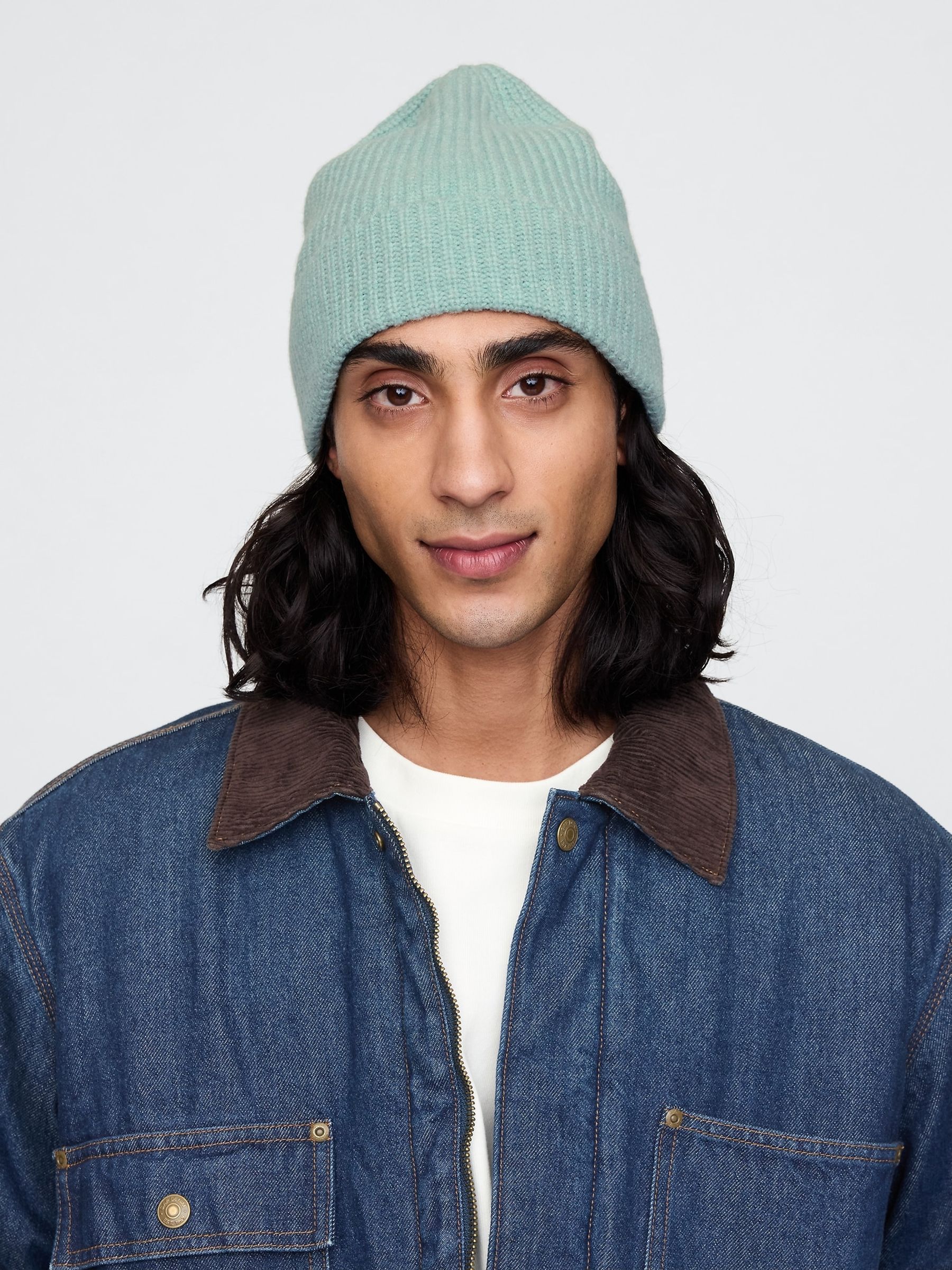 Green CashSoft Beanie Hat - Image 1 of 3