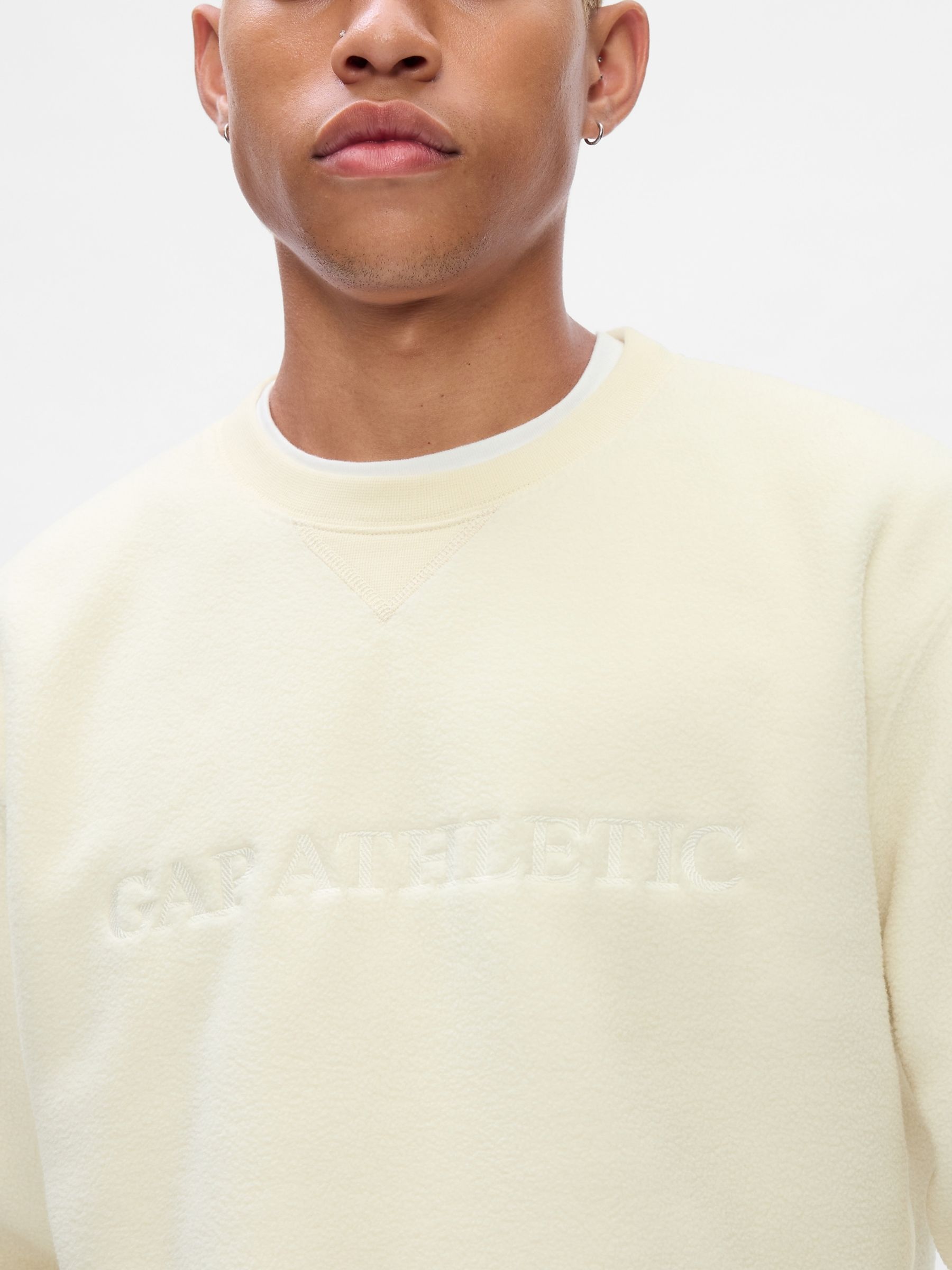 Cream Athletic Logo Sweatshirt - Image 4 of 5