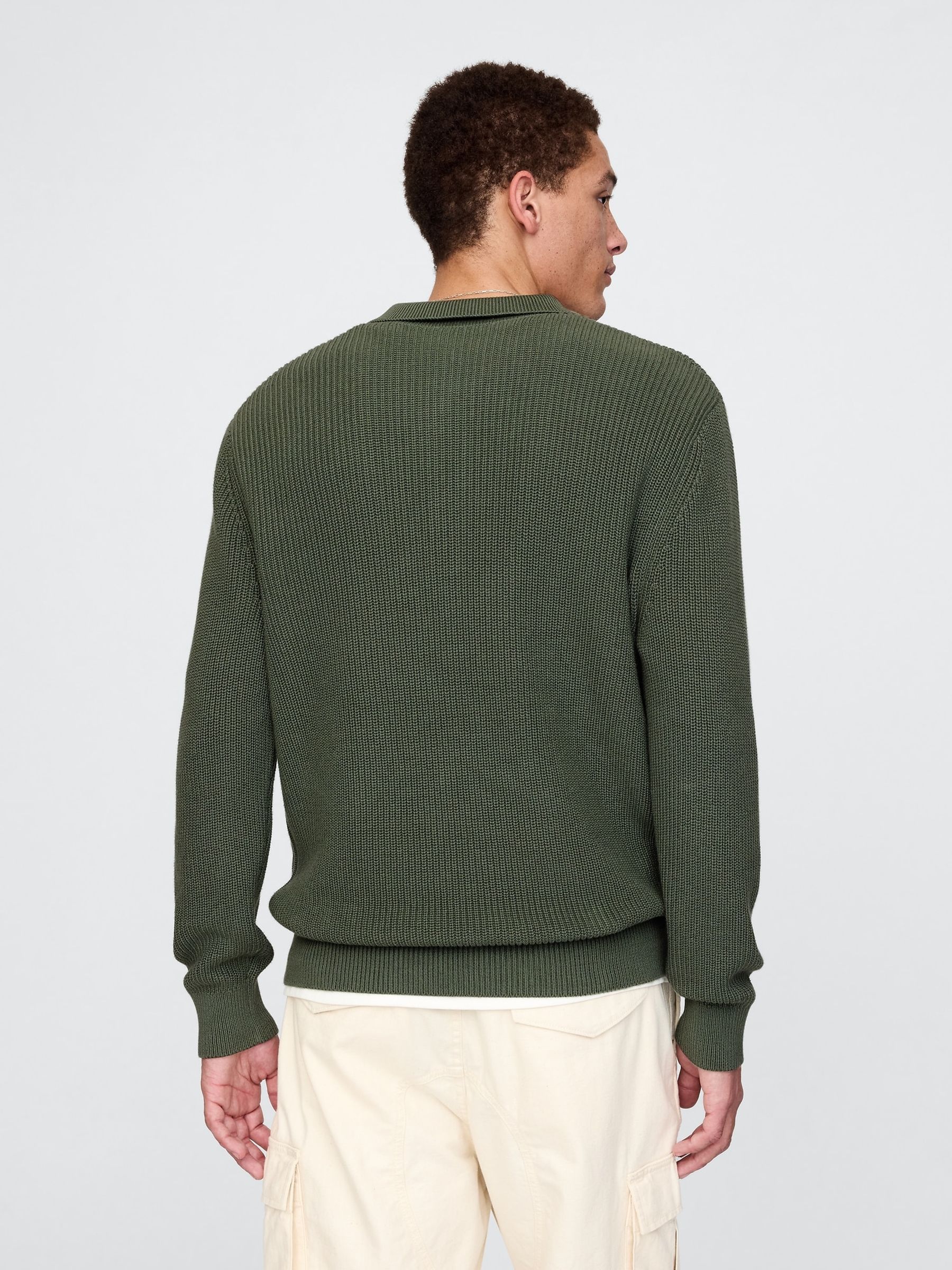 Green Button Neck Knitted Jumper - Image 2 of 5
