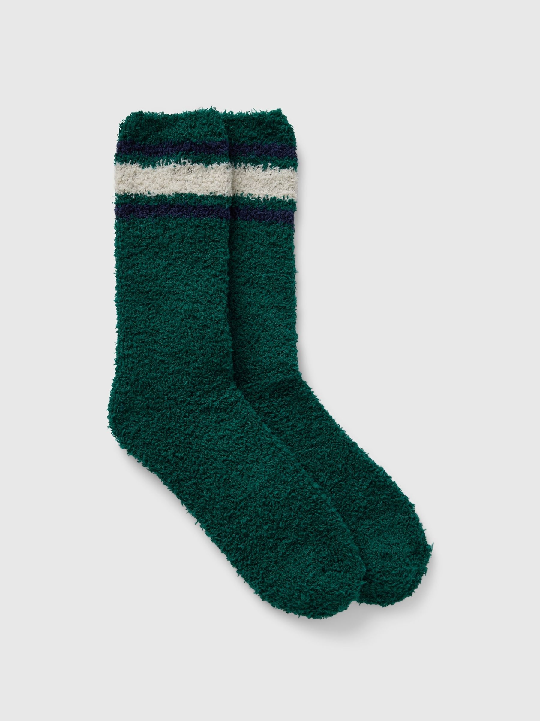 Green Adults Cosy Fluffy Crew Socks - Image 1 of 2