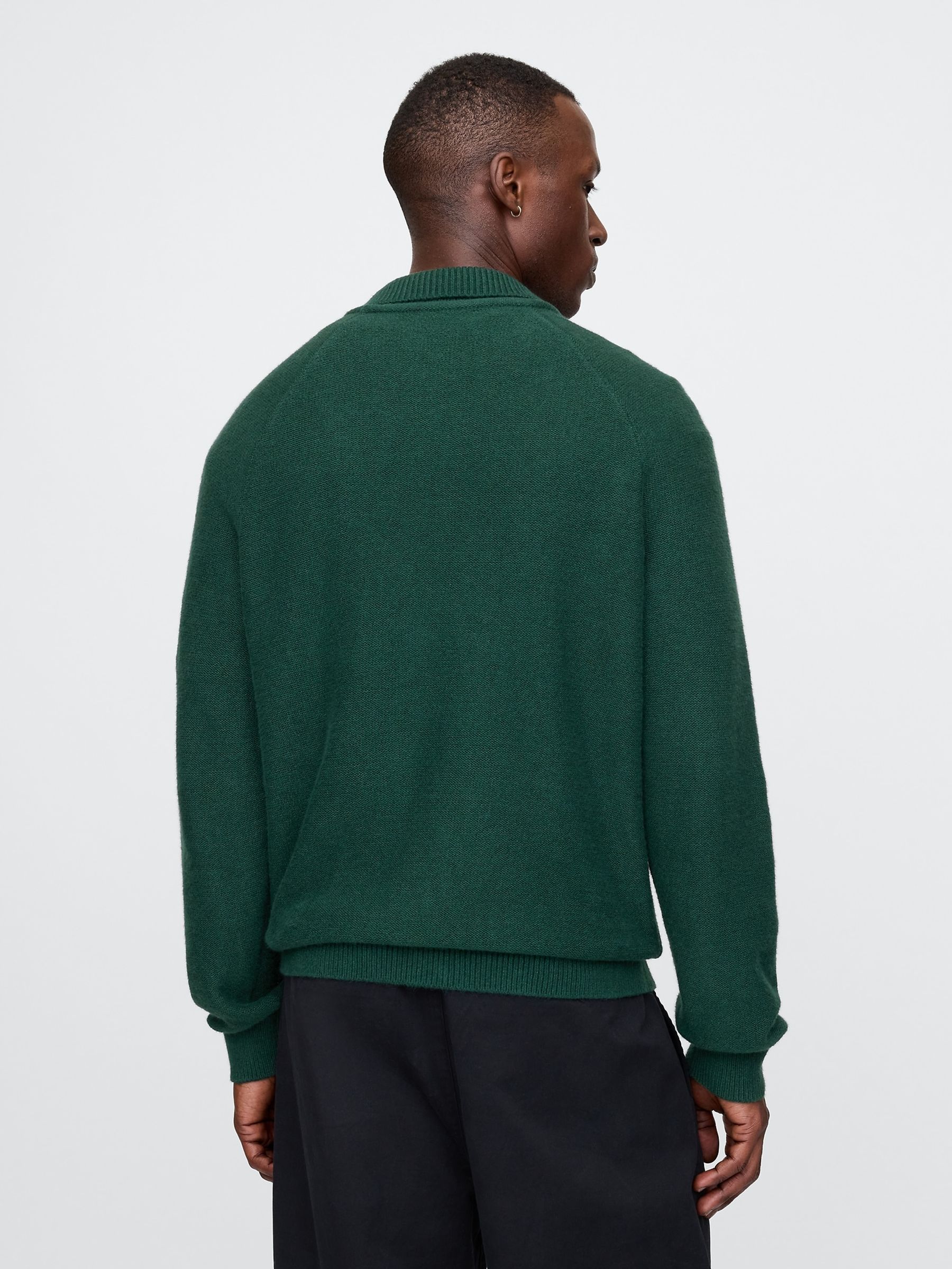 Green CashSoft Polo Neck Jumper - Image 2 of 5