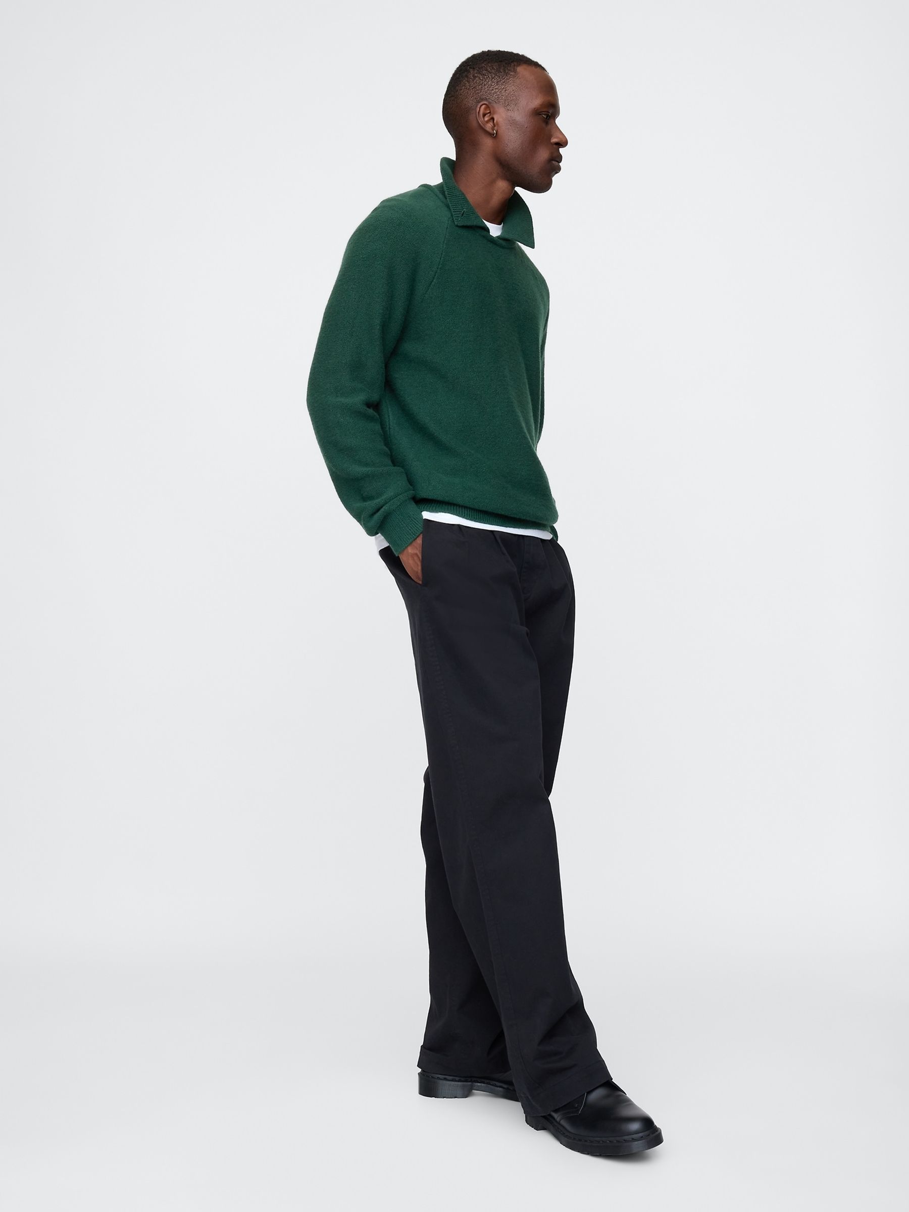 Green CashSoft Polo Neck Jumper - Image 3 of 5