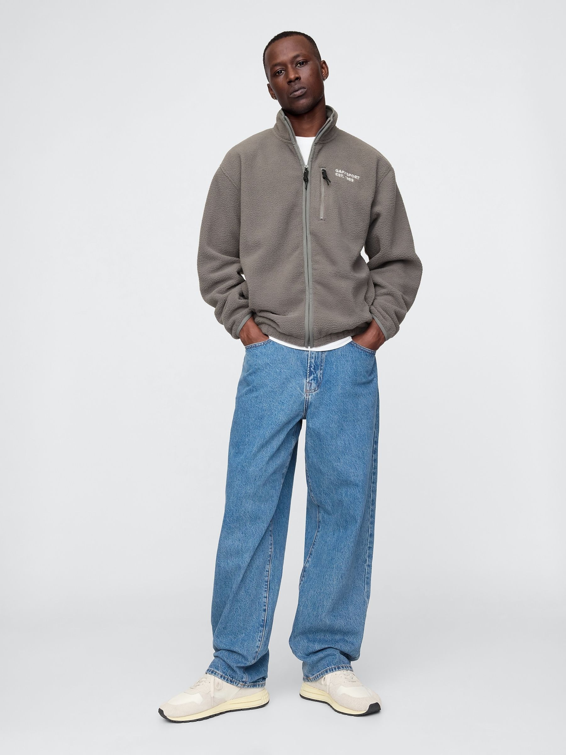 Grey Logo Arctic Fleece Zip Jacket - Image 3 of 5
