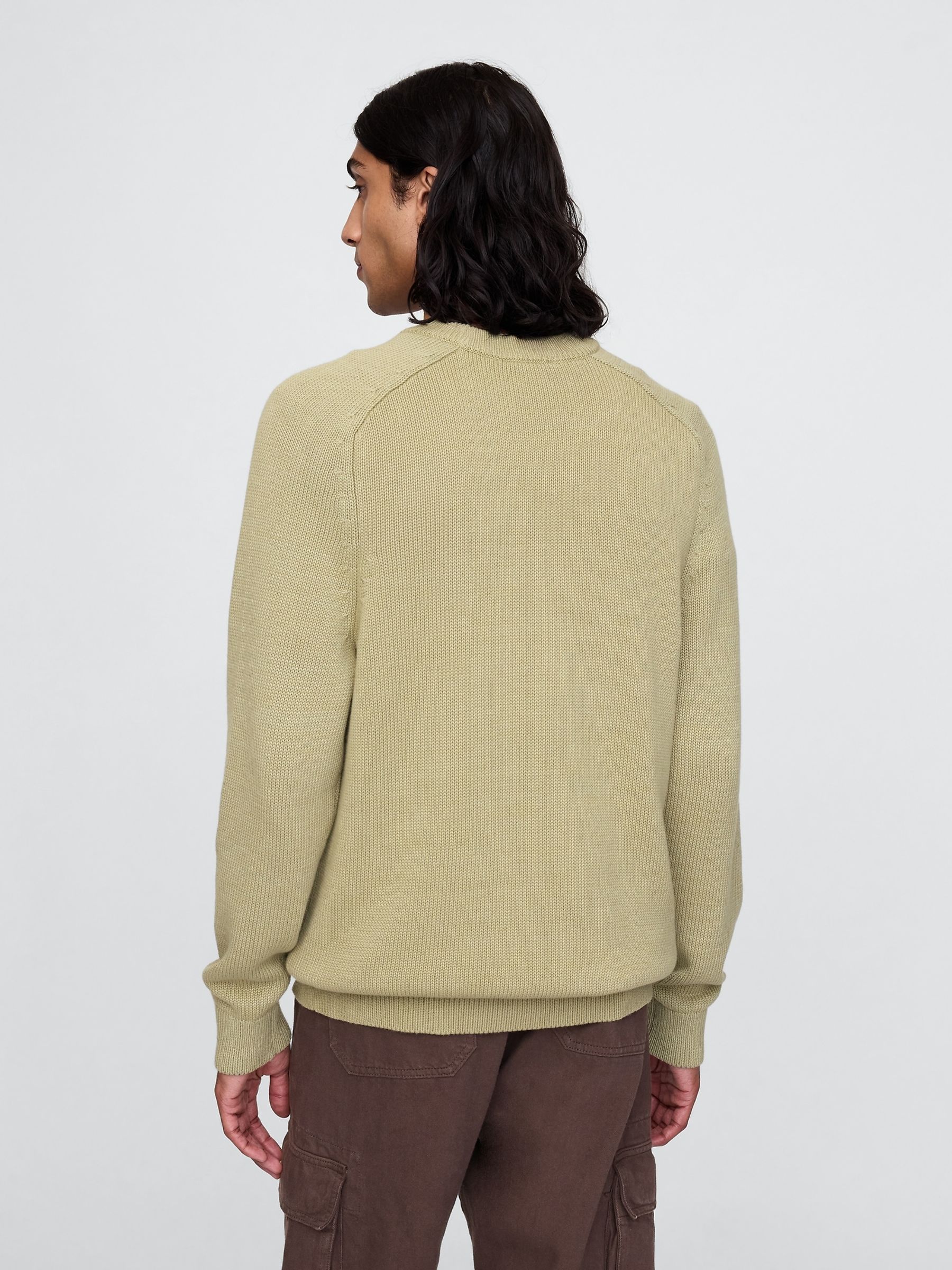 Green Raglan Crew Neck Jumper - Image 2 of 5