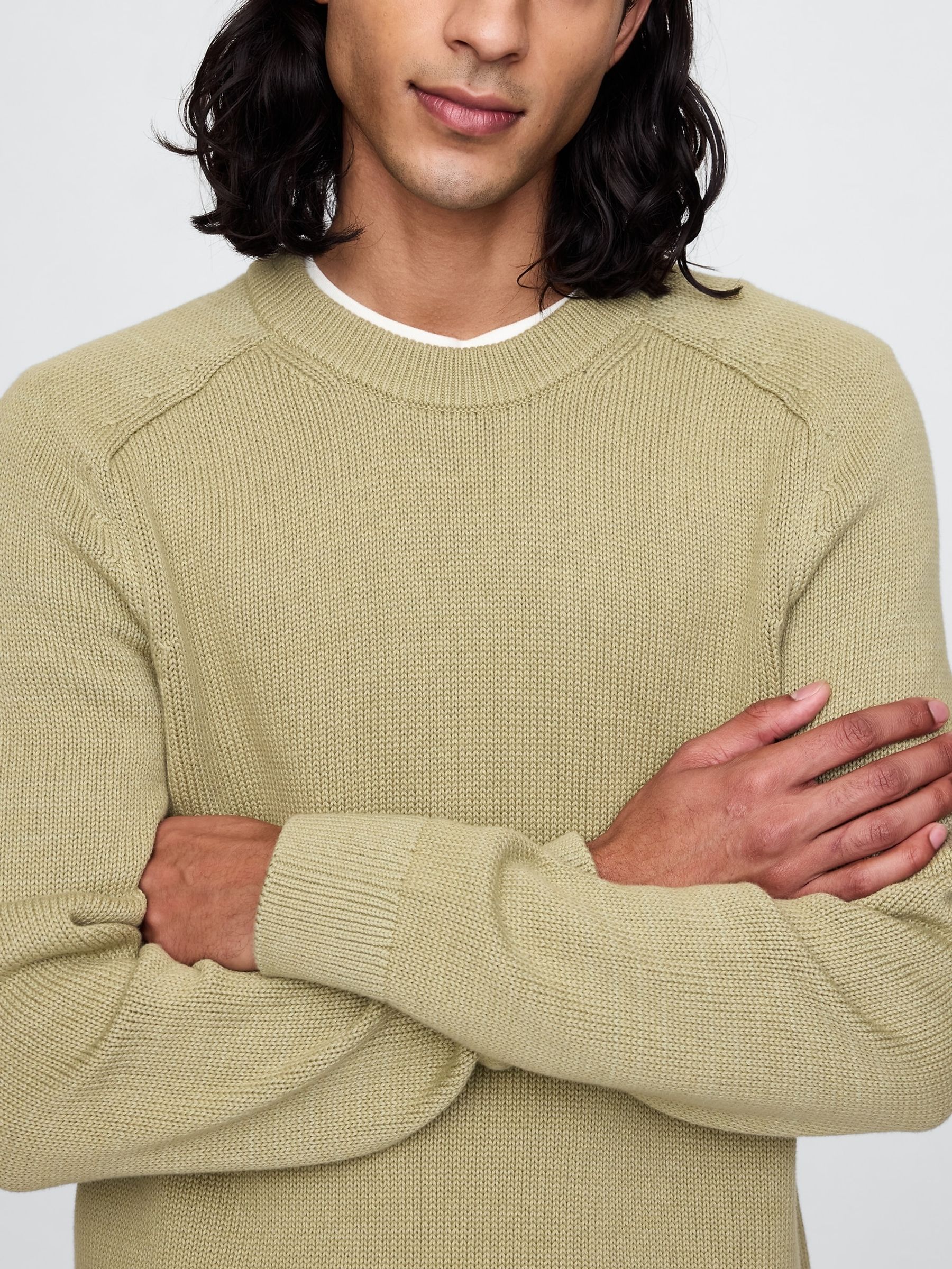 Green Raglan Crew Neck Jumper - Image 4 of 5