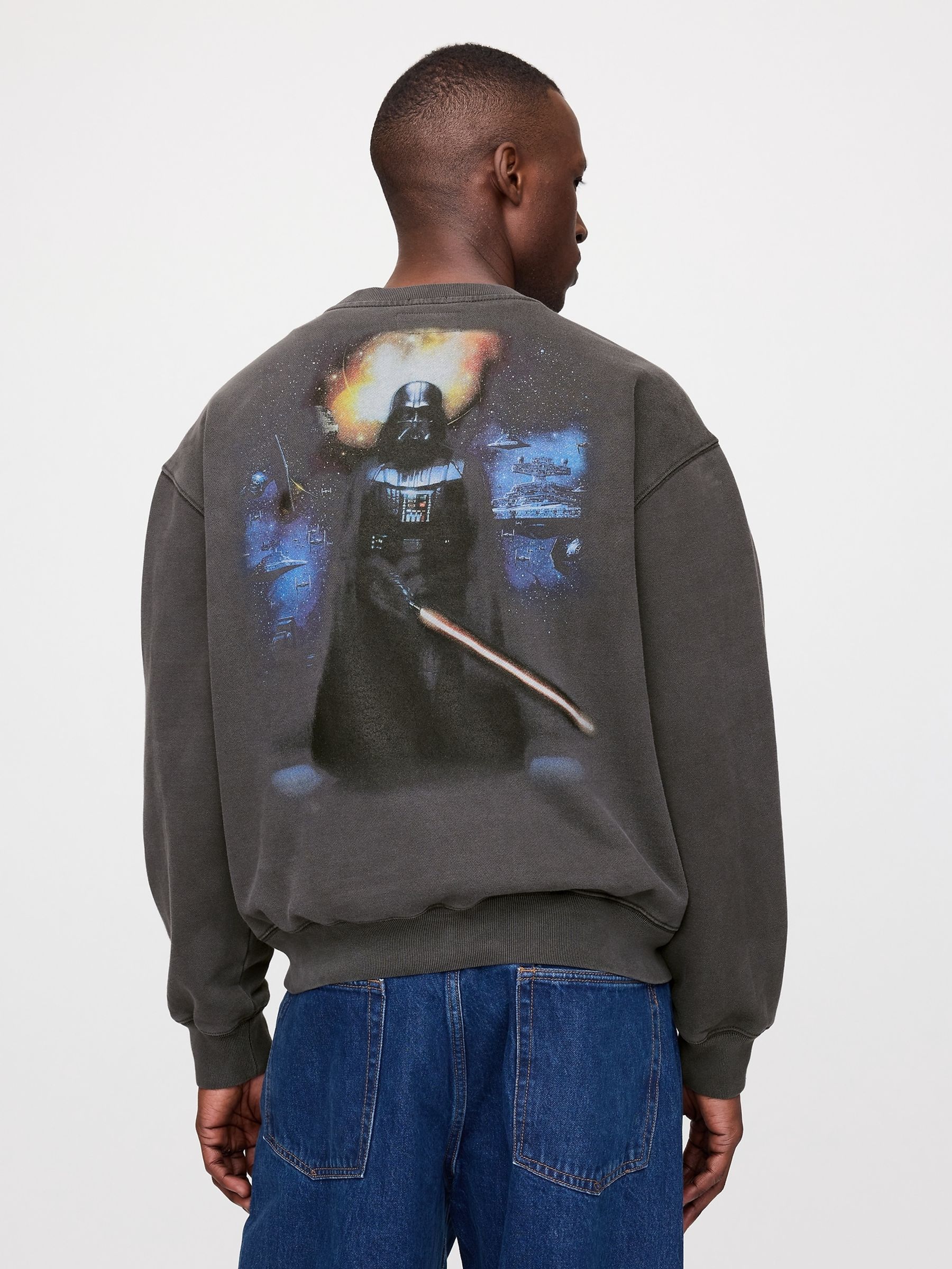 Black Star Wars Oversized Graphic Sweatshirt - Image 2 of 5