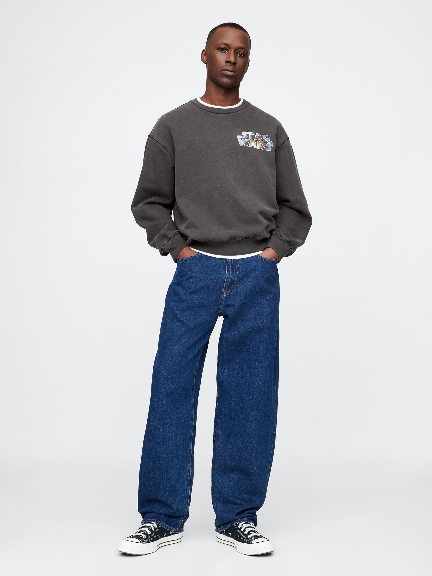 Black Star Wars Oversized Graphic Sweatshirt - Image 3 of 5