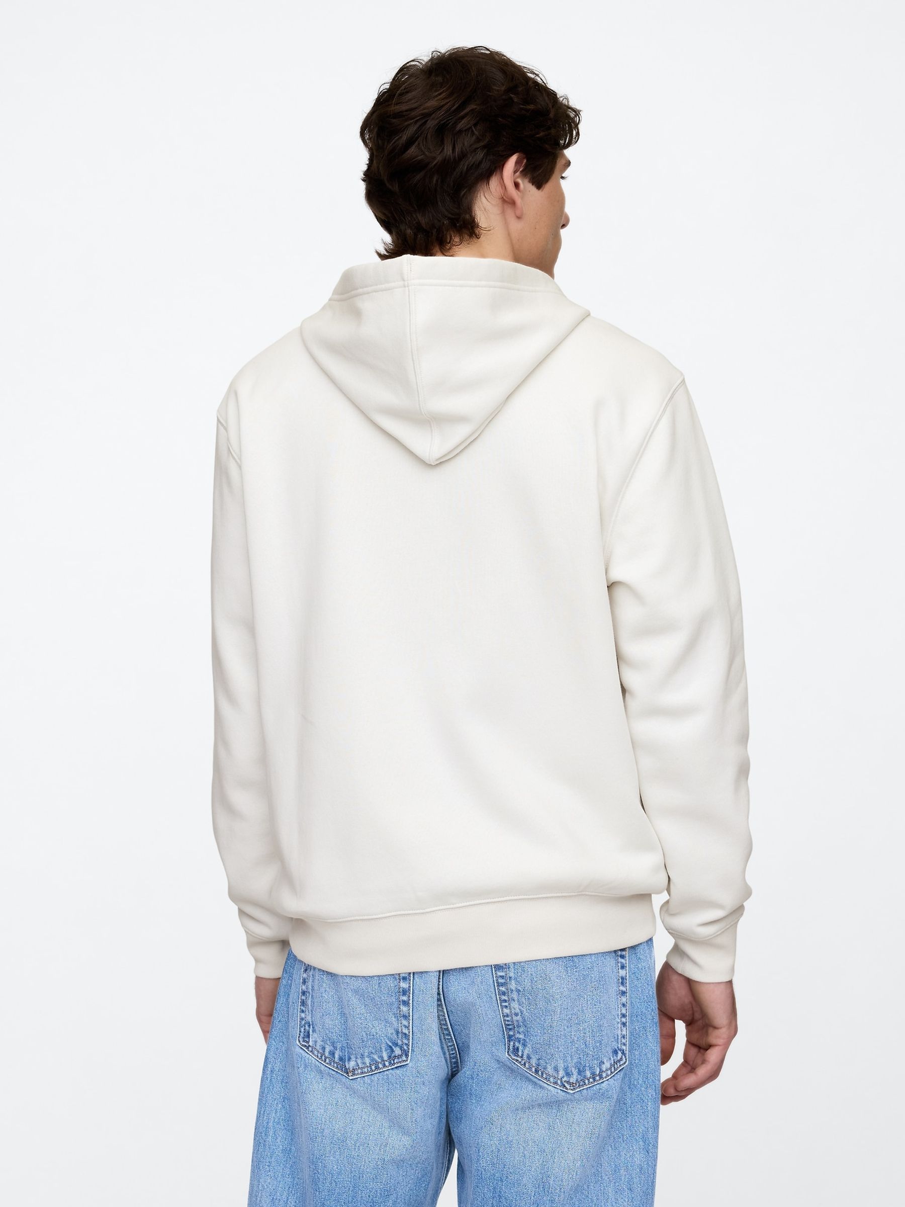 White Relaxed Logo Zip Up Hoodie - Image 2 of 4