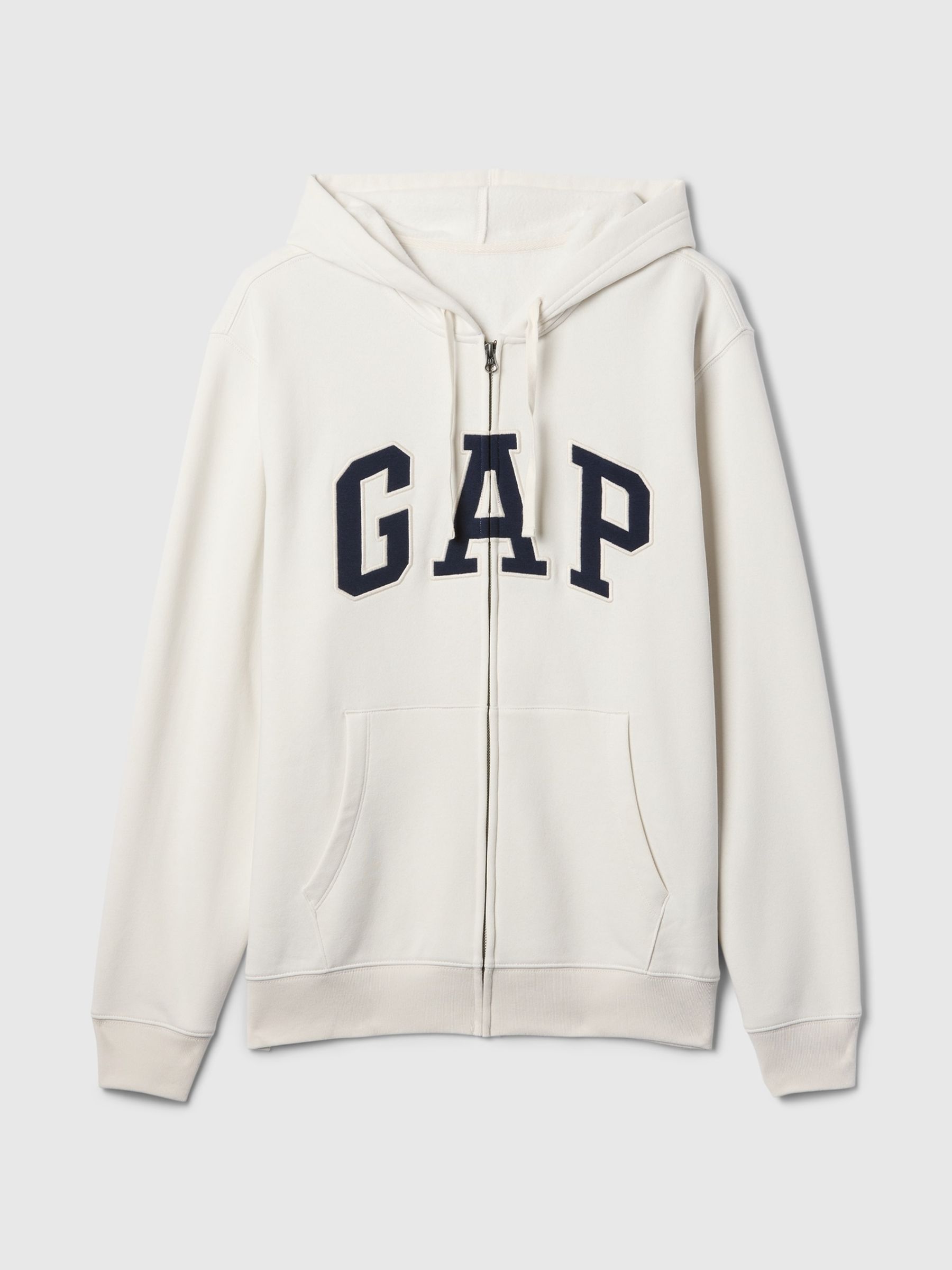 White Relaxed Logo Zip Up Hoodie - Image 4 of 4