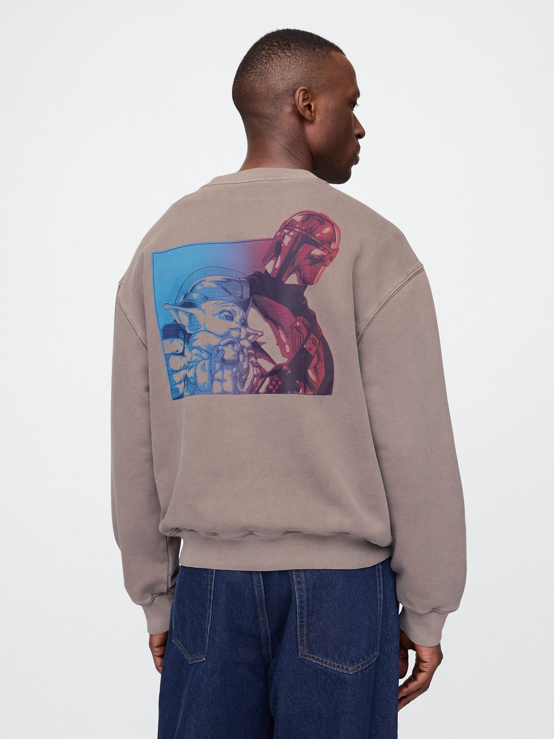Brown Star Wars Oversized Graphic Sweatshirt - Image 2 of 5
