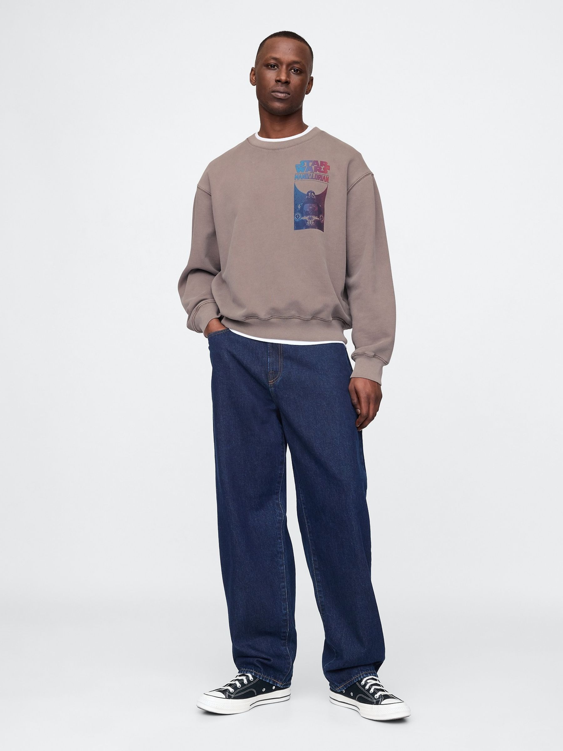 Brown Star Wars Oversized Graphic Sweatshirt - Image 3 of 5