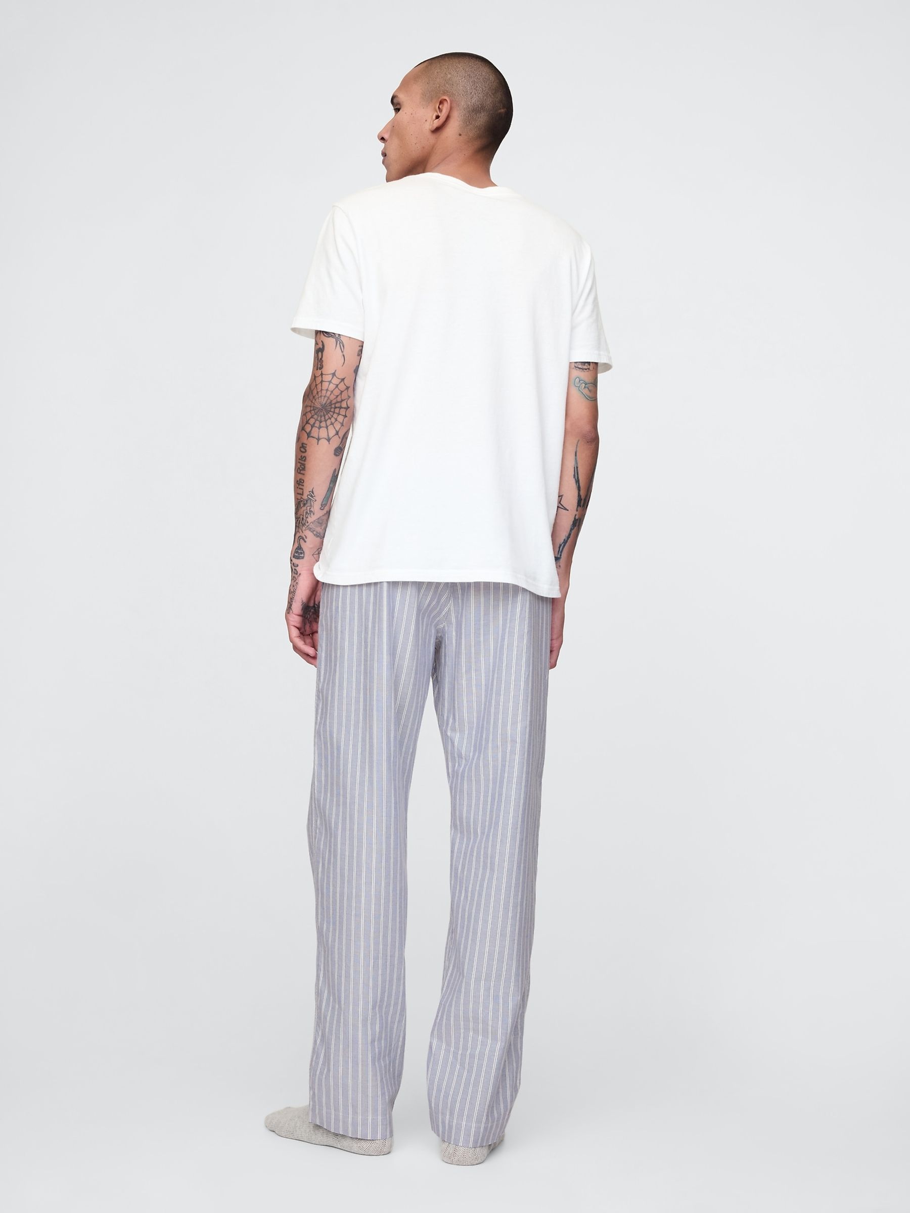 Blue Cotton Striped Pyjama Bottoms - Image 2 of 4