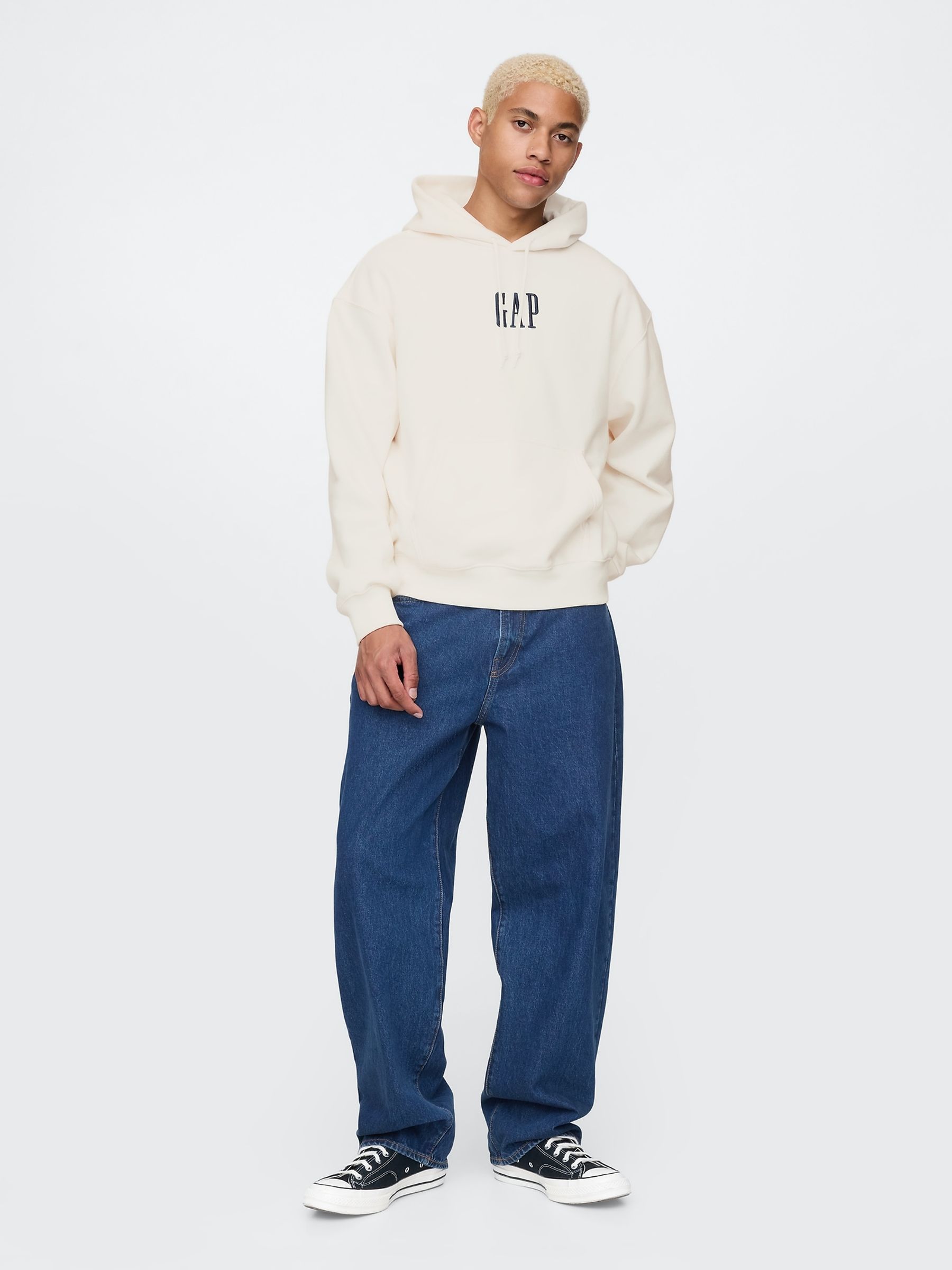 White Vintage Soft Logo Hoodie - Image 3 of 5