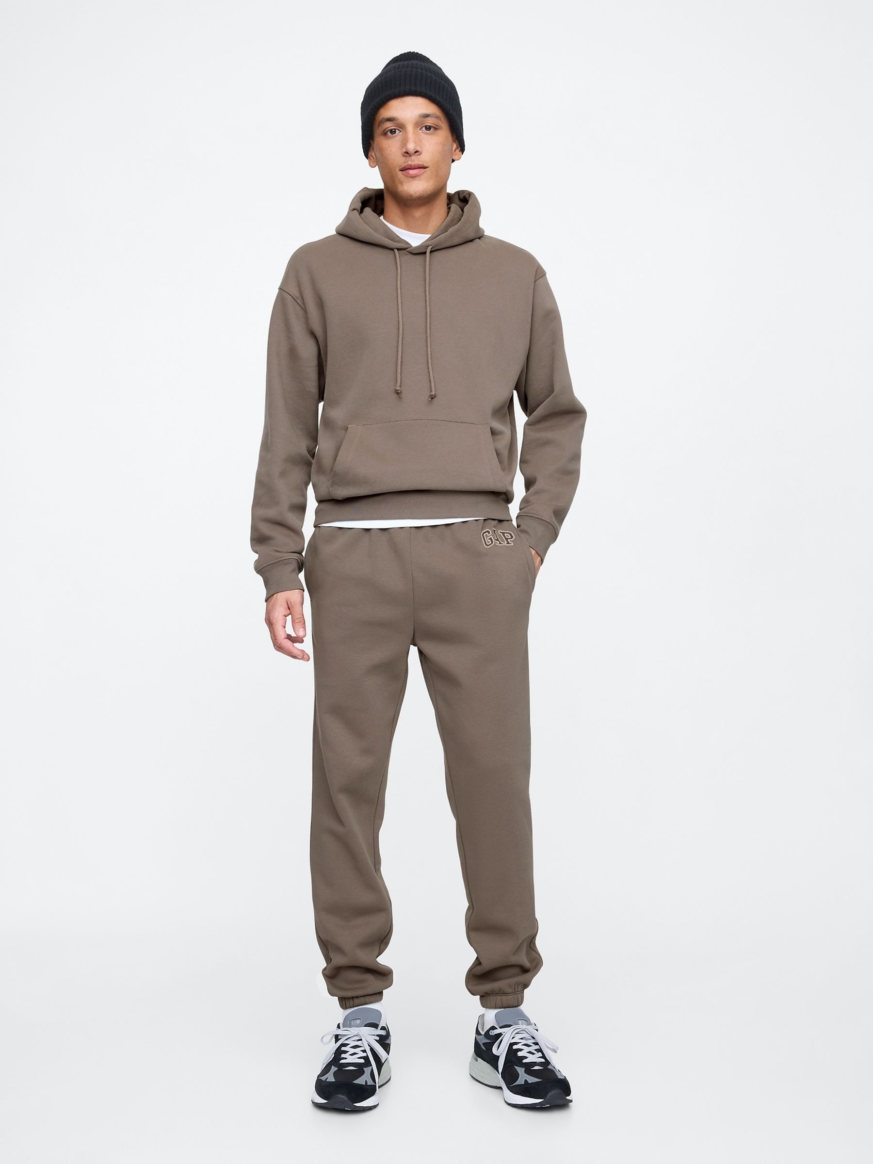 Brown Logo Fleece-Lined Joggers - Image 1 of 4
