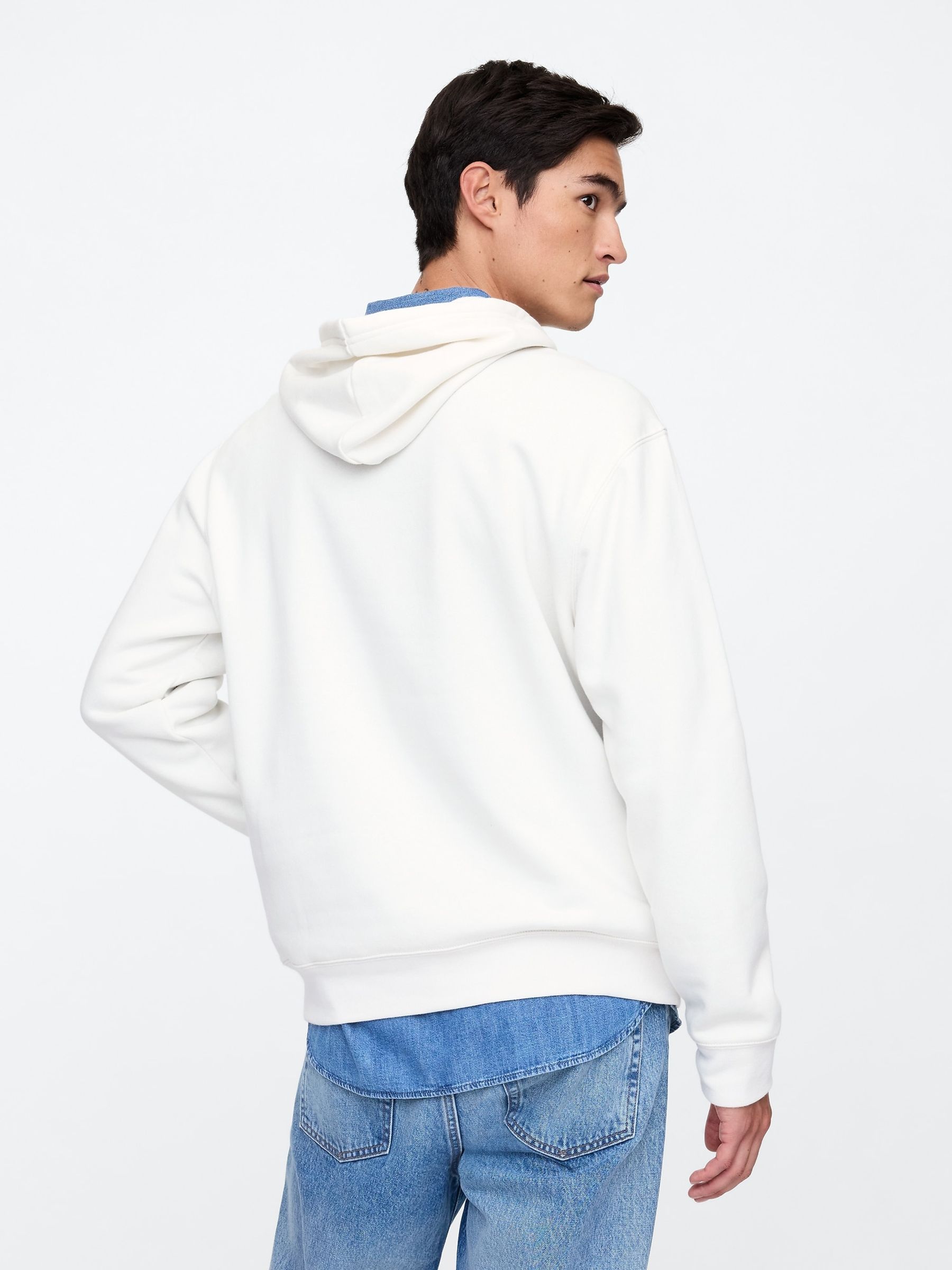 White Pullover Arch Logo Hoodie - Image 2 of 4