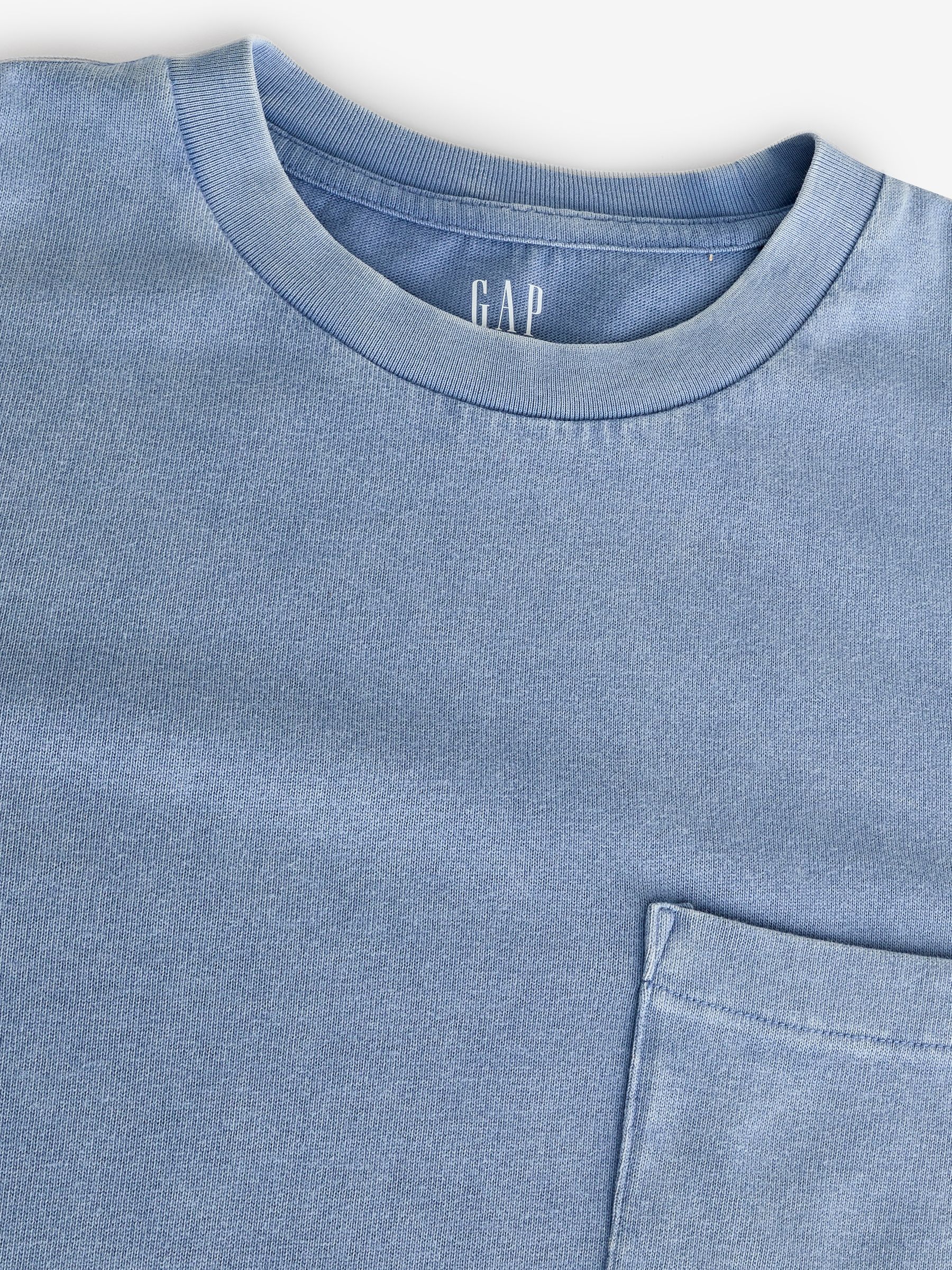 Blue Heavyweight Long Sleeve Pocket T-Shirt | Gap