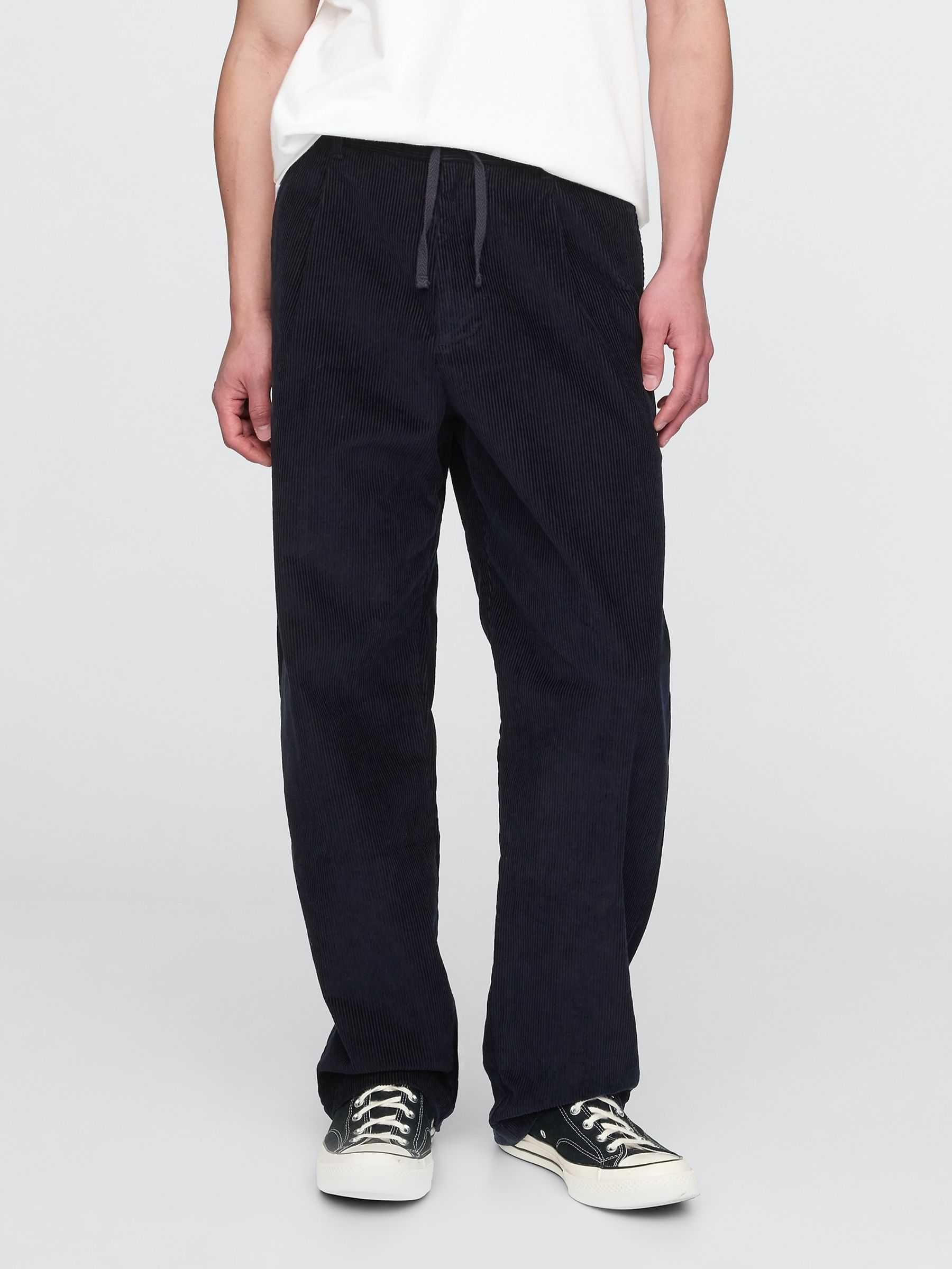 Blue Baggy Pleated Corduroy Trousers - Image 2 of 5